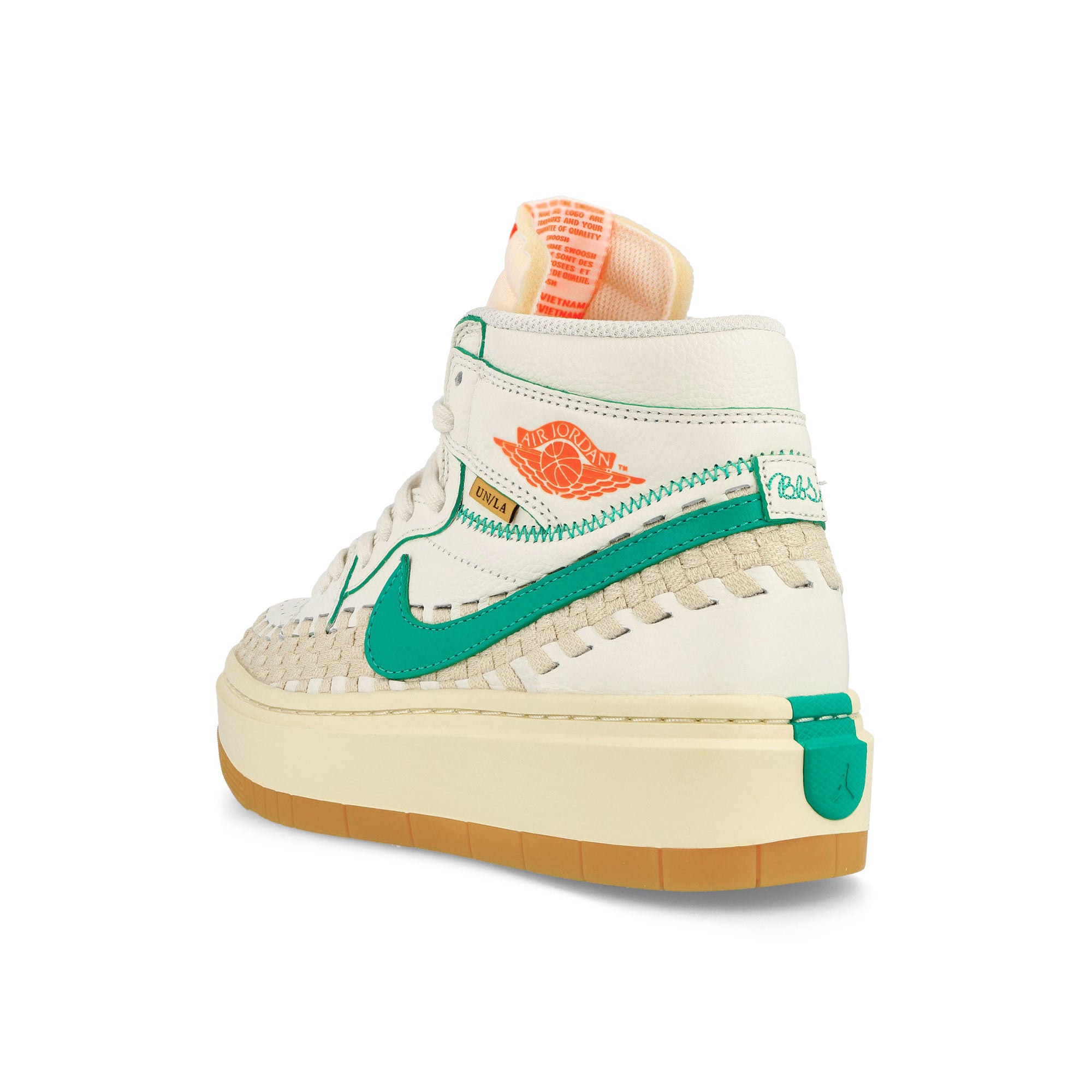 Jordan Union x Bephies Beauty Supply x W Air Jordan 1 Elevate Hi Sail-Kinetic Green - Muslin - Gum Yellow vietnam Sneakers Material | Overkill