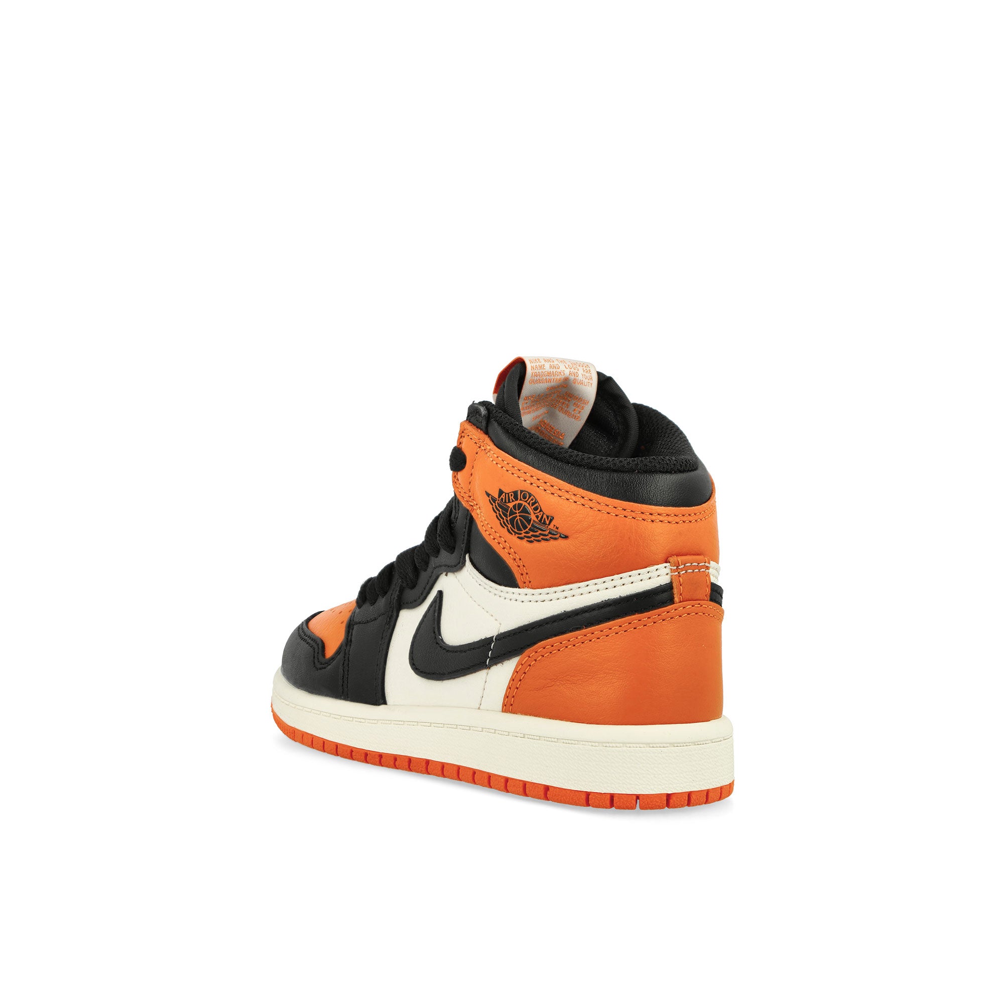 Jordan 1 Retro High OG PS Shattered Backboard Black / Black - Sail - Starfish Kids High Top Sneakers FD1412 008 Material | Overkill