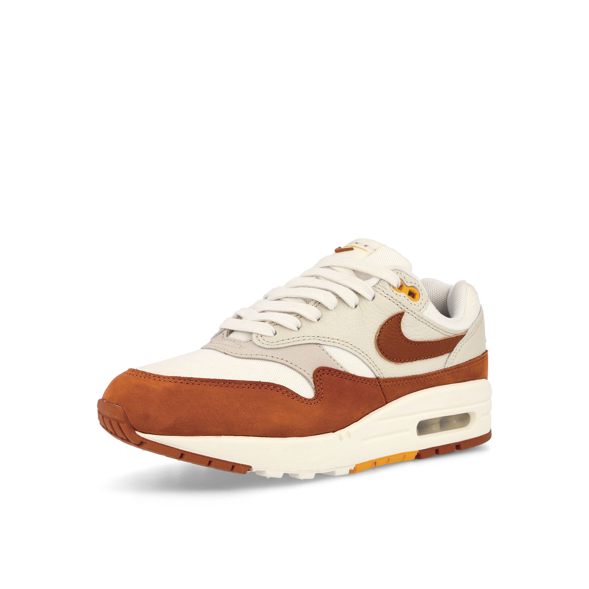Nike W Air Max 1 LX Sail / Rugged Orange - Light Orewood Brown Low Top Sneakers Close Up | Overkill