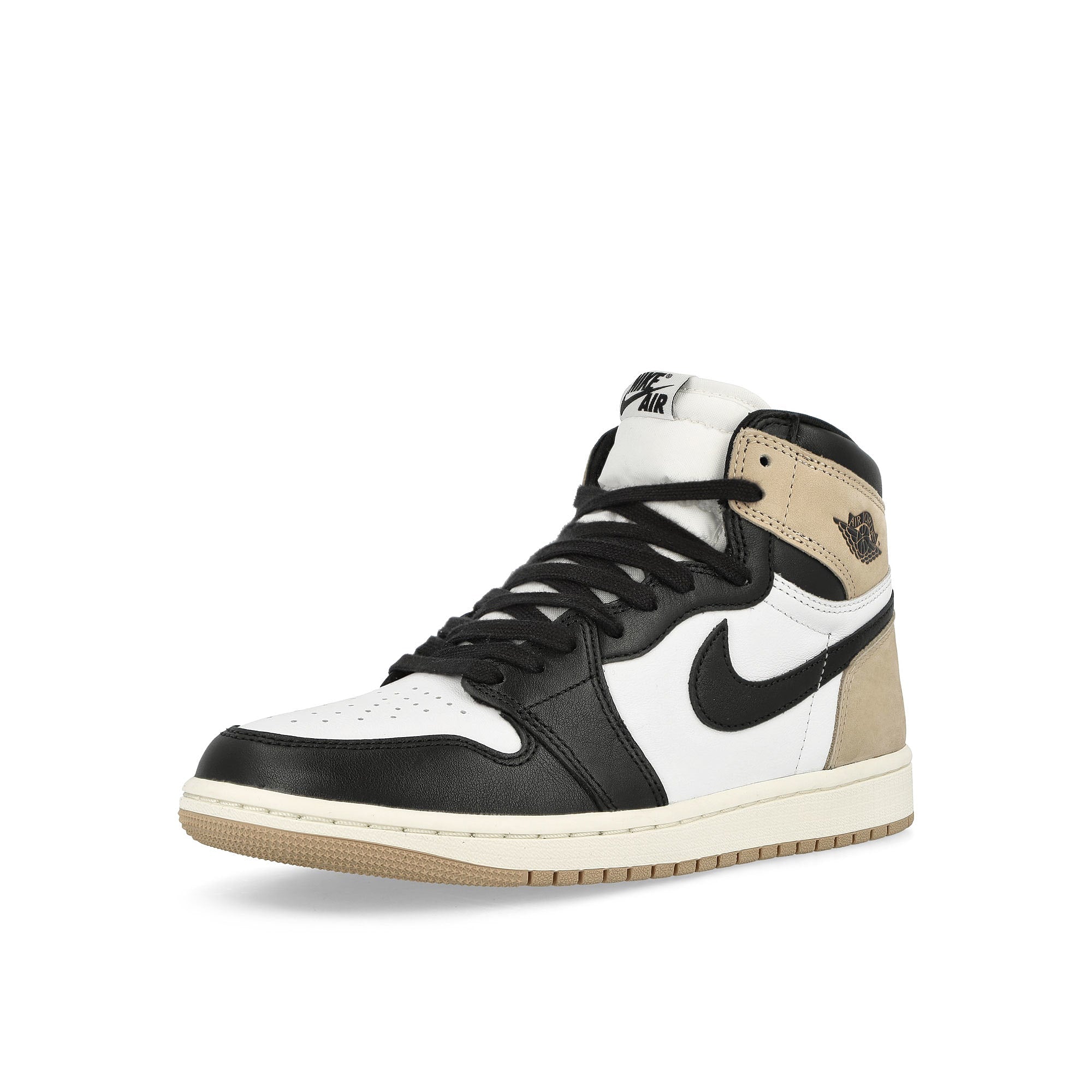 Jordan Wmns Air Jordan 1 Retro High OG Black / Legend Md Brown - White - Sail High Top Sneakers Close Up | Overkill