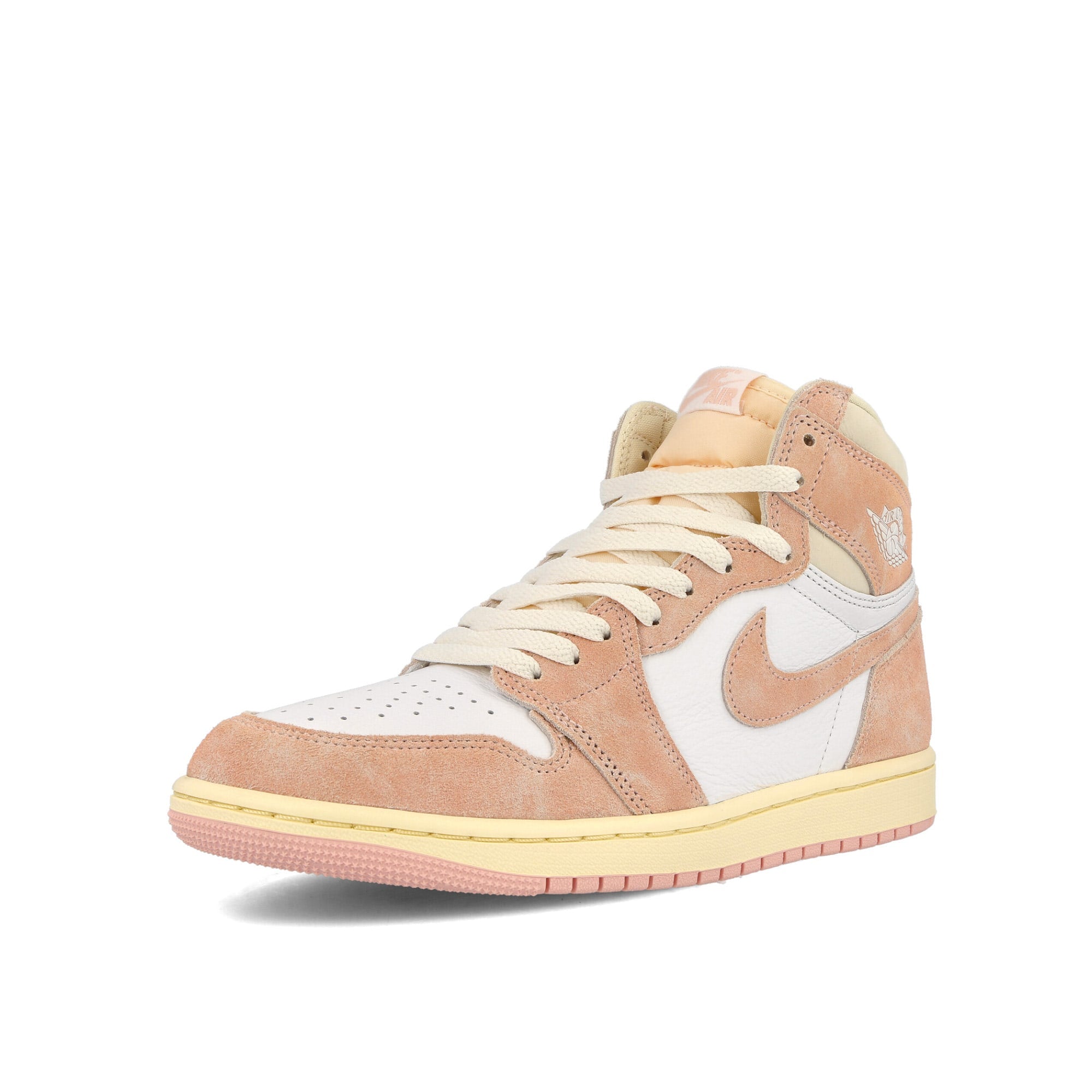 Jordan Wmns Air Jordan 1 Retro Hi OG Atmosphere-White - Muslin - Sai Sneakers Close Up | Overkill