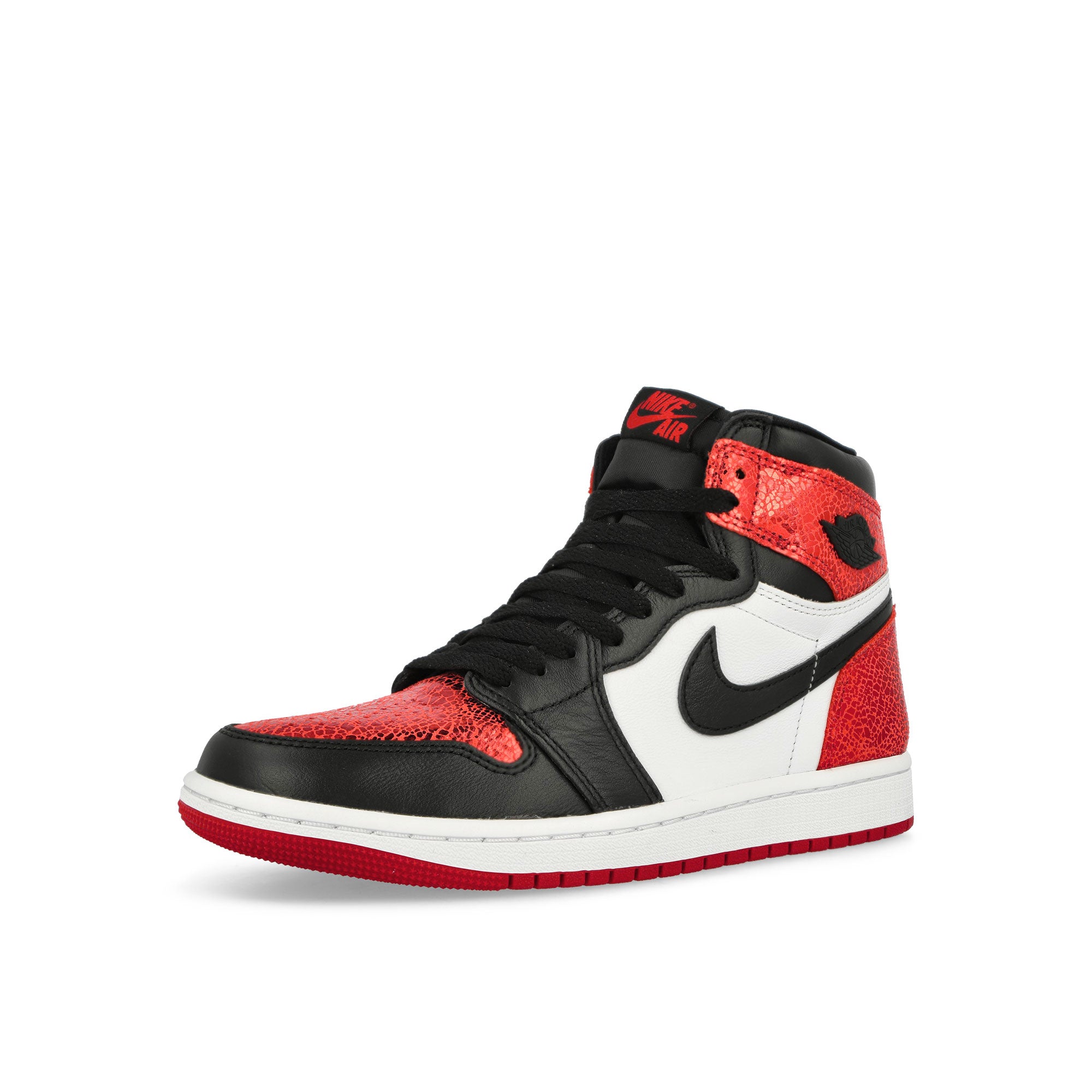 Jordan Wmns Air Jordan 1 Retro High OG Varsity Red / Black - White High Top Sneakers Close Up | Overkill