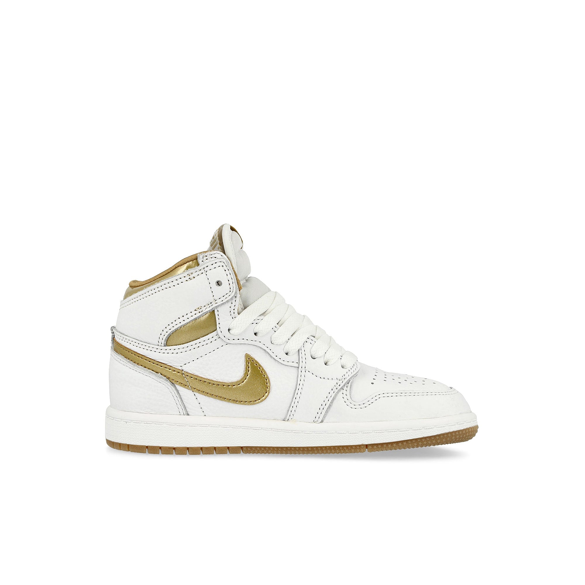 Jordan Jordan 1 Retro High OG PS White / Metallic Gold - Gum Light Brown High Top Sneakers Silhouette | Overkill