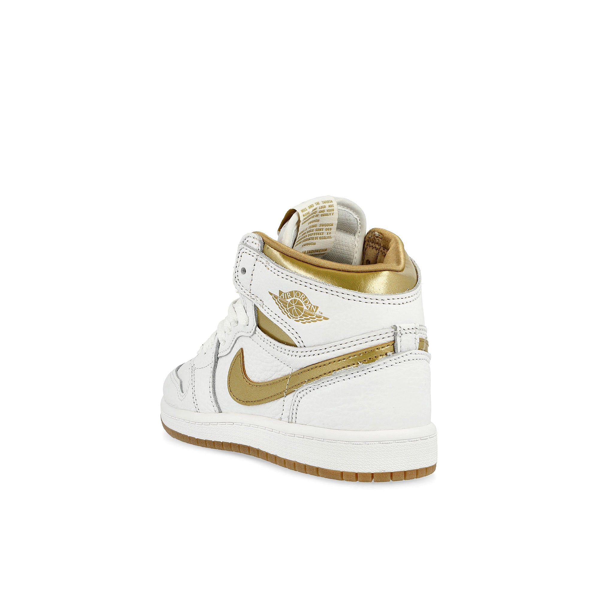 Jordan Jordan 1 Retro High OG PS White / Metallic Gold - Gum Light Brown High Top Sneakers Material | Overkill