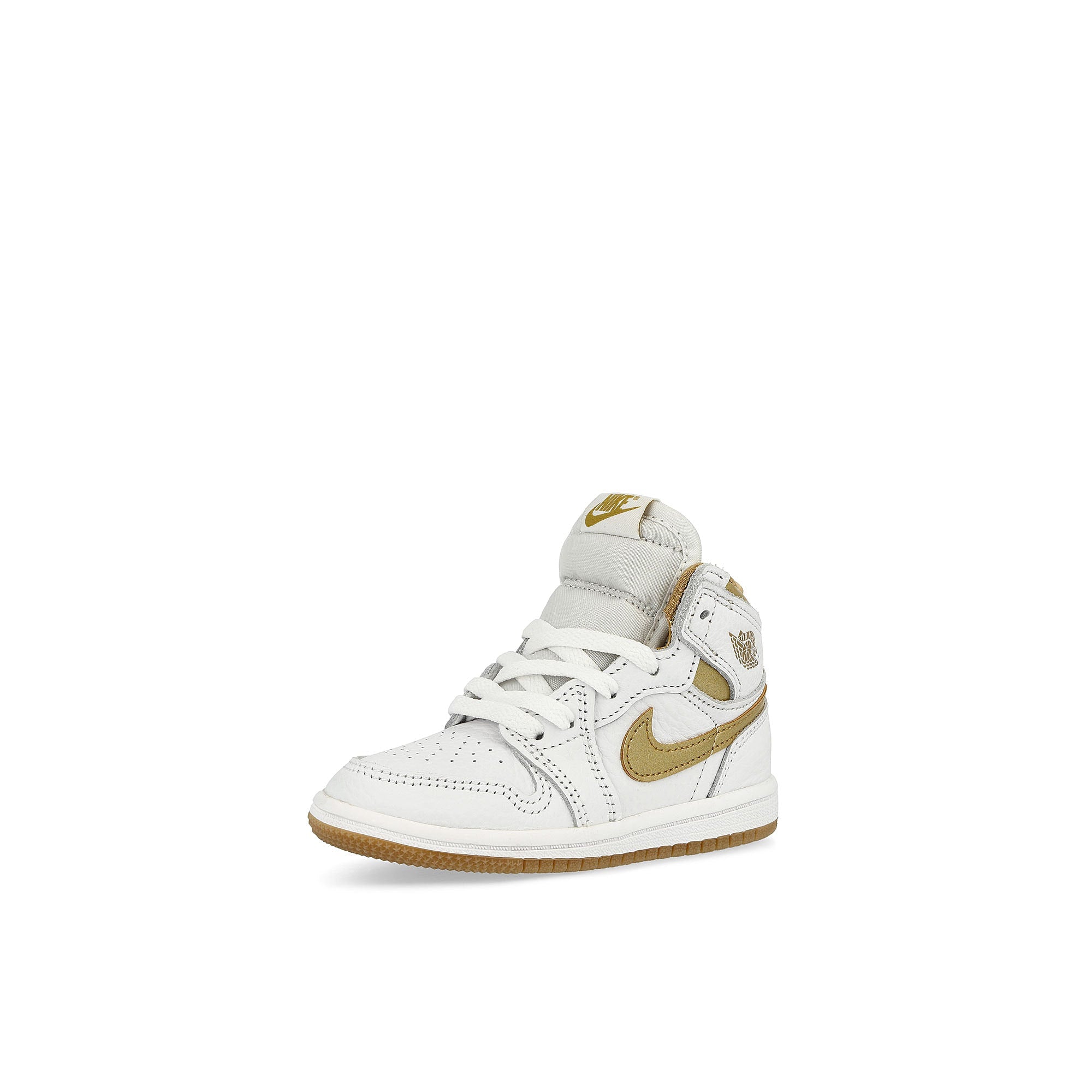Jordan Jordan 1 Retro High OG TD White / Metallic Gold - Gum Light Brown Sneakers Close Up | Overkill