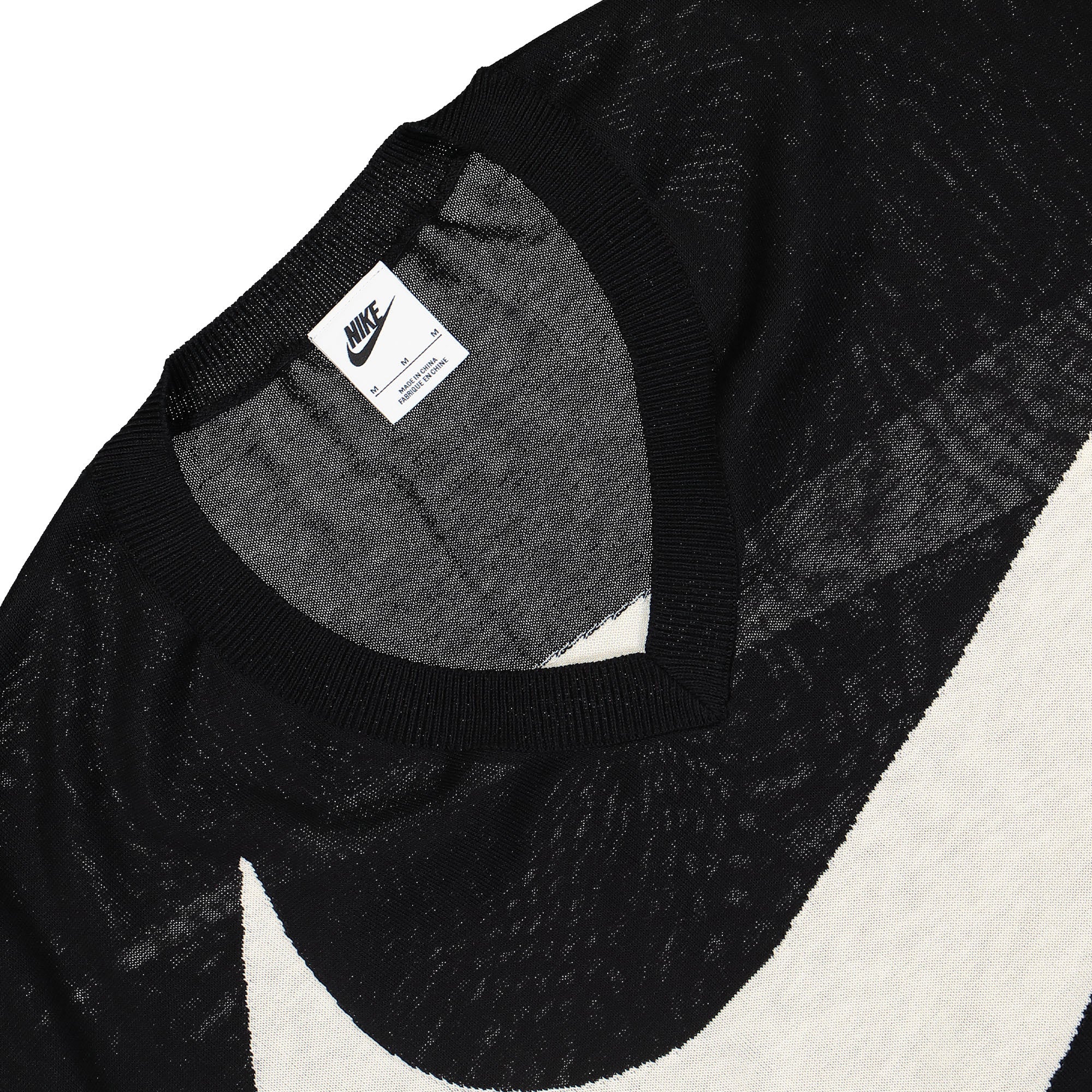 Nike Swoosh Sweater Vest Black / Coconut Milk Sweater Vests Close-up | Overkill