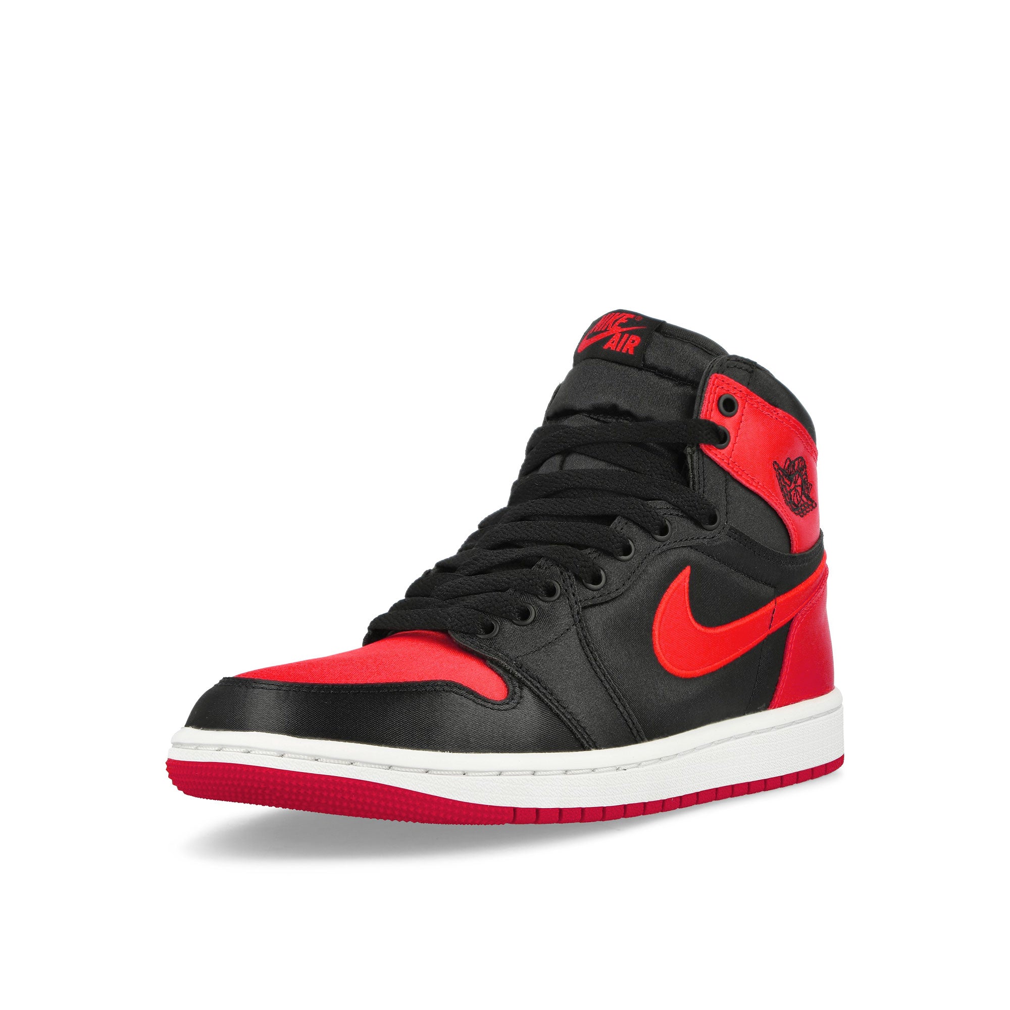 Jordan Wmns Air Jordan 1 Retro High OG Black / University Red - White High Top Sneakers Close Up | Overkill