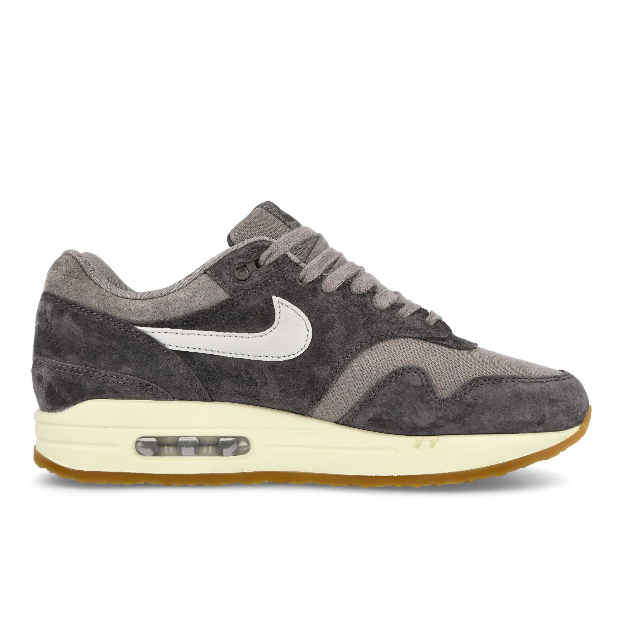 Nike Air Max 1 PRM Crepe Soft Grey-Neutral Grey Low Top Sneakers Silhouette | Overkill