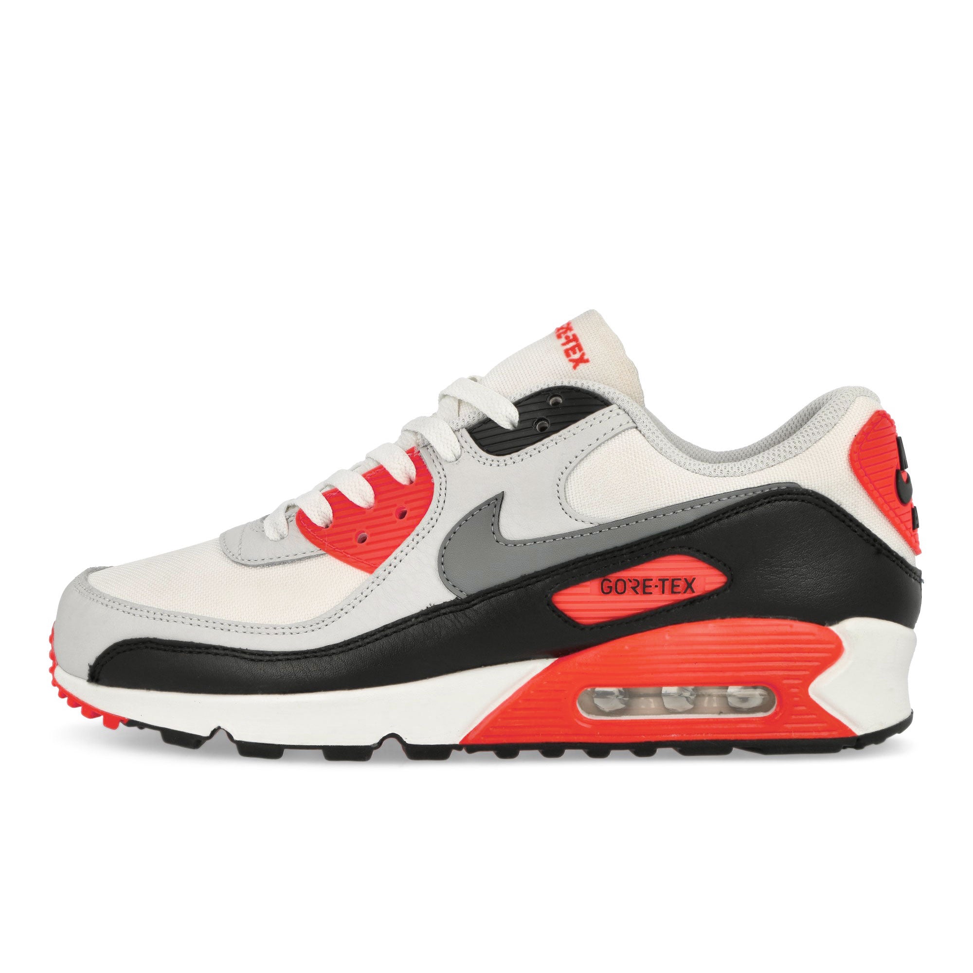 Nike Air Max 90 GTX Summit White / Cool Grey - Bright Crimson Low Top Sneakers FD5810 101 | Overkill