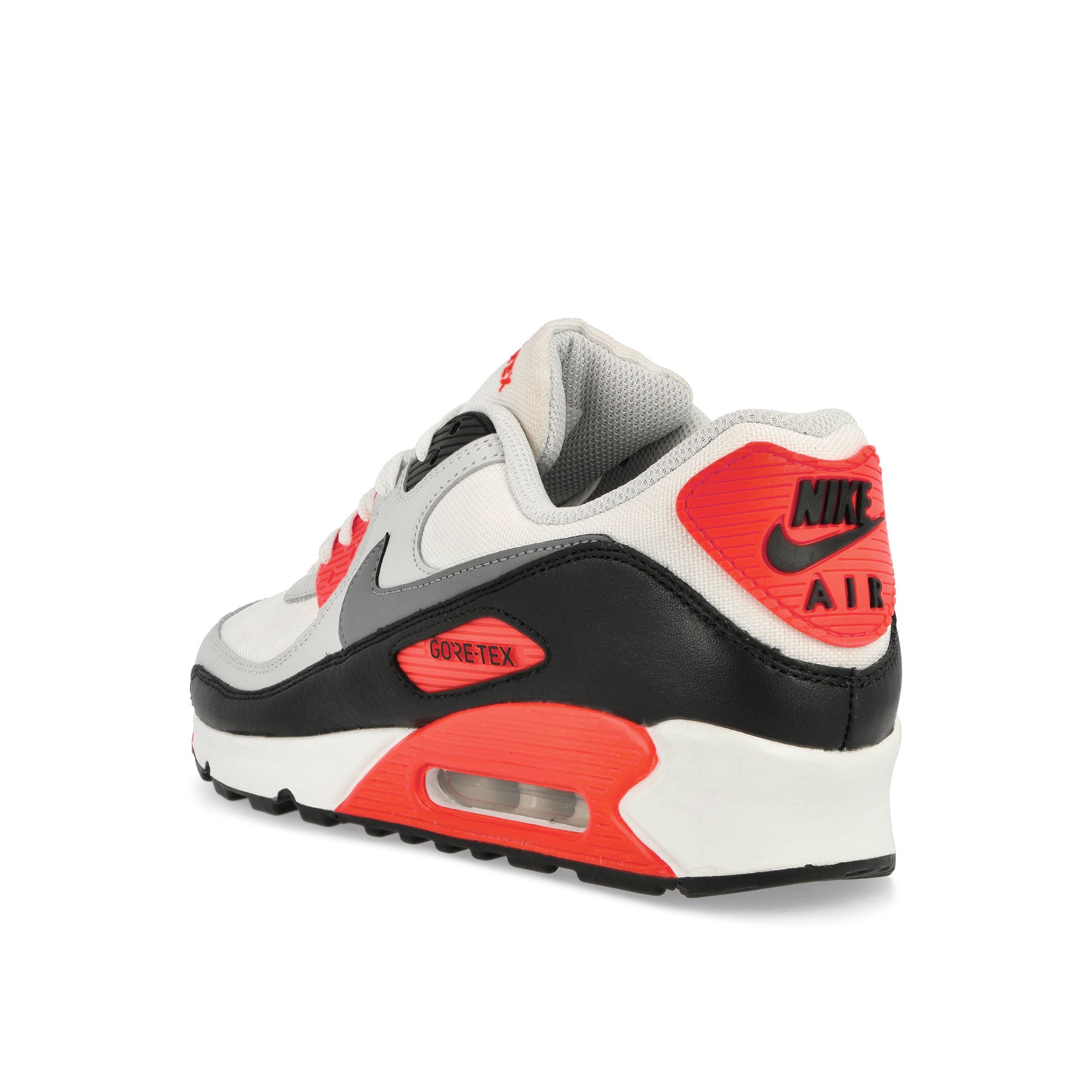 Nike Air Max 90 GTX Summit White / Cool Grey - Bright Crimson Low Top Sneakers Material | Overkill