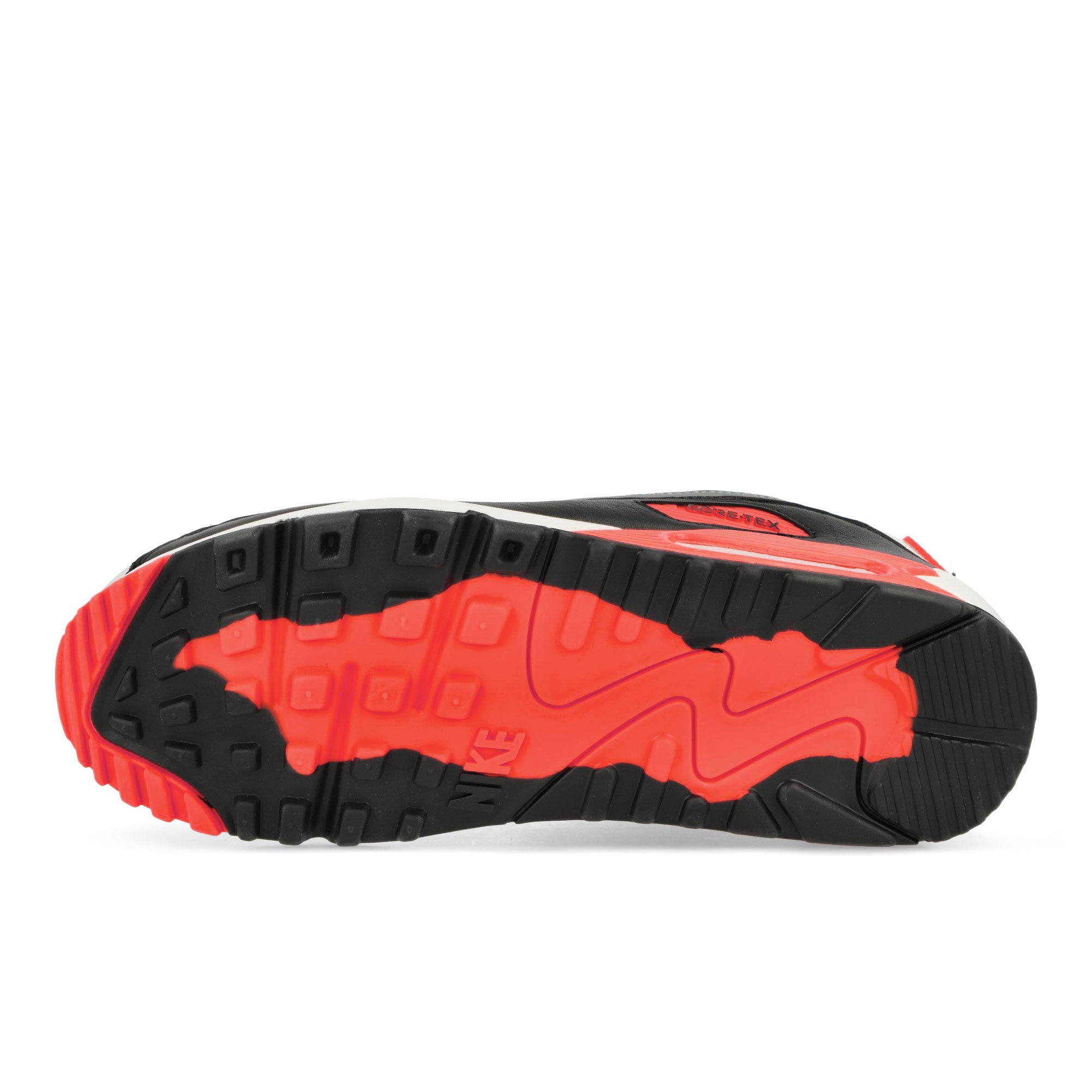 Nike Air Max 90 GTX Summit White / Cool Grey - Bright Crimson Low Top Sneakers Detail View 1 | Overkill