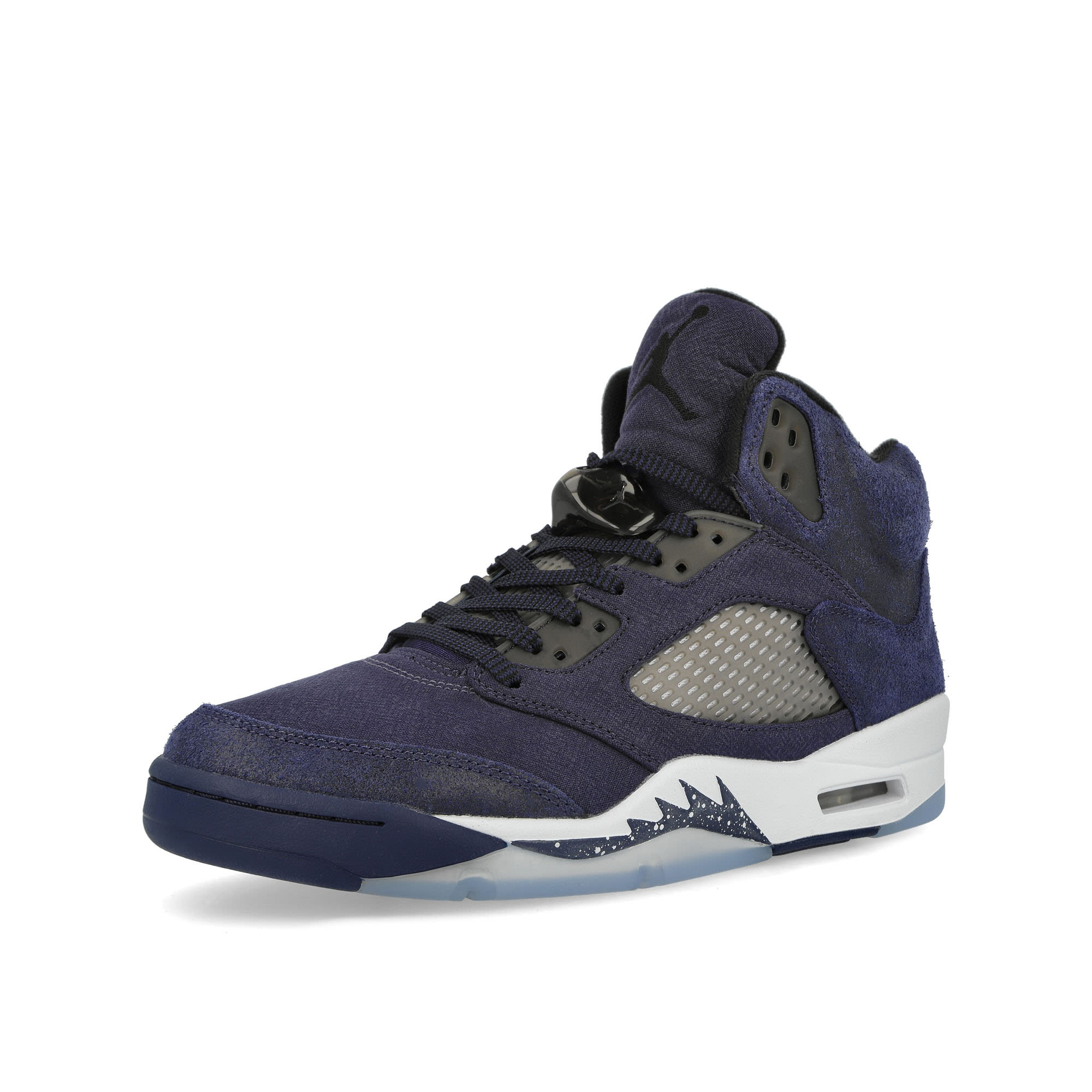 Jordan Air Jordan Retro 5 SE Midnight Navy / Black - Footbal Grey High Top Sneakers Close Up | Overkill