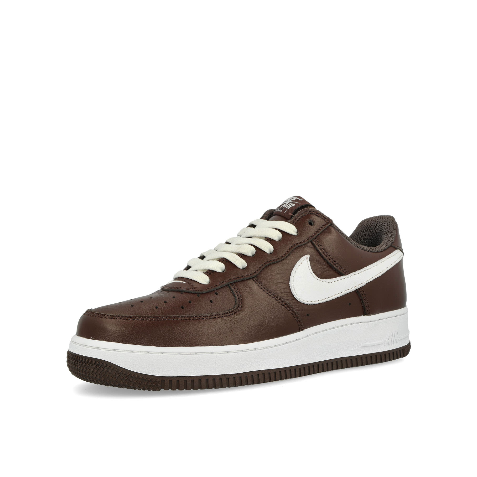 Nike Air Force 1 Low Retro QS Chocolate / White Low Top Sneakers Close Up | Overkill