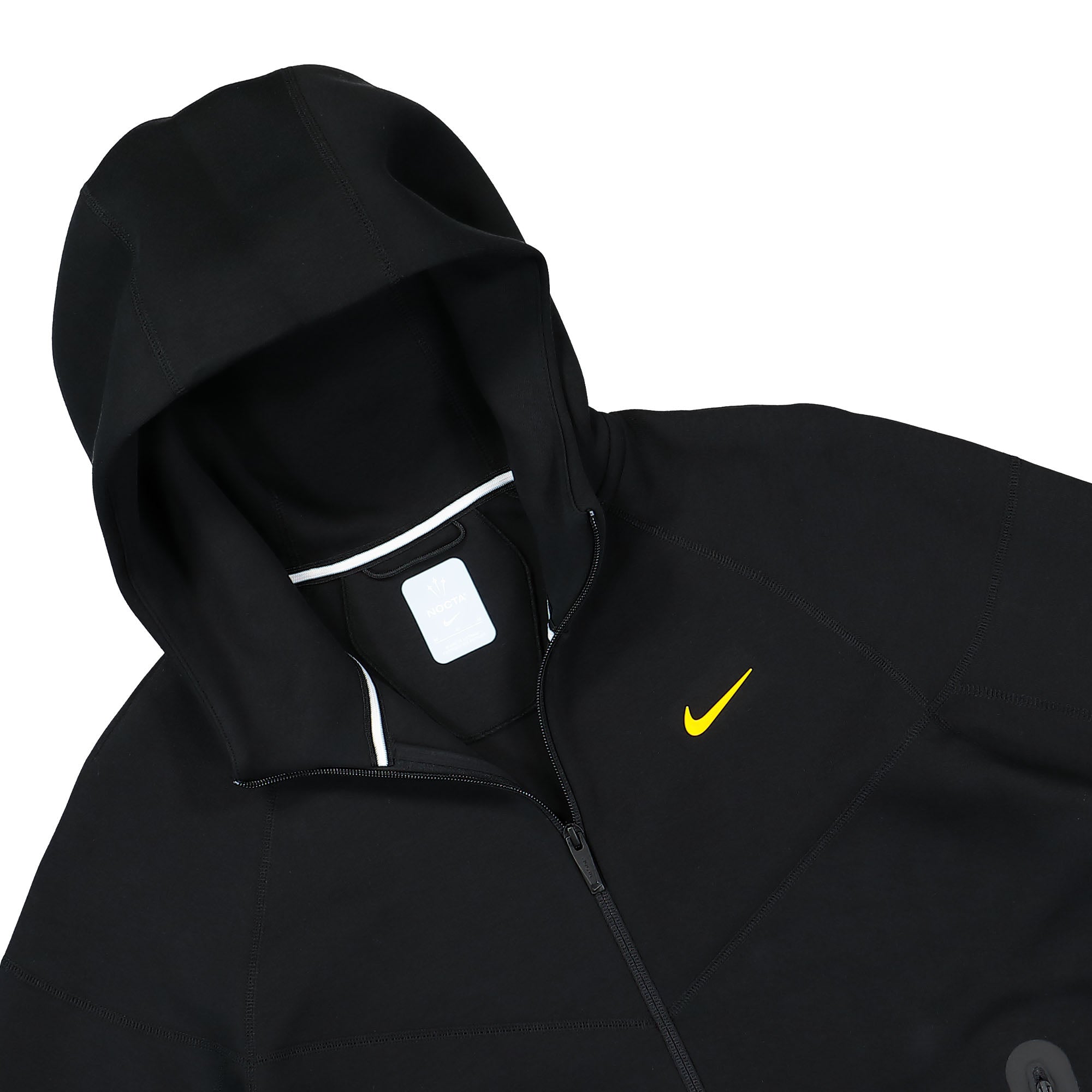 Nike NOCTA x Nike Tech Fleece Full-Zip Hoodie Black / University Gold Hoodies Close-up | Overkill