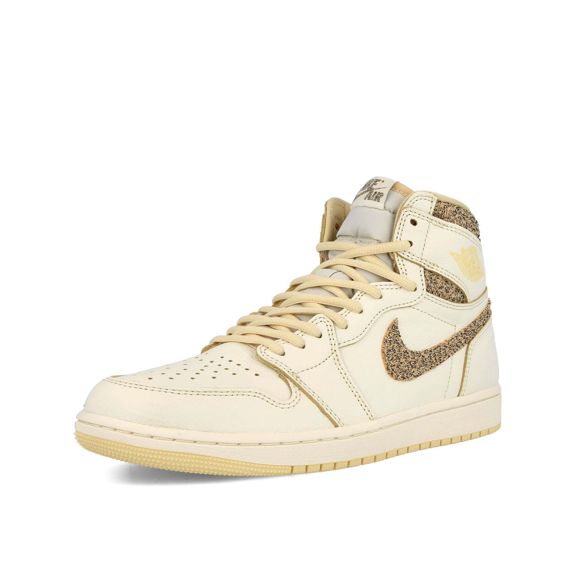 Jordan Air Jordan 1 Retro Hi OG Craft Sail / Pale Vanilla - Black High Top Sneakers Close Up | Overkill