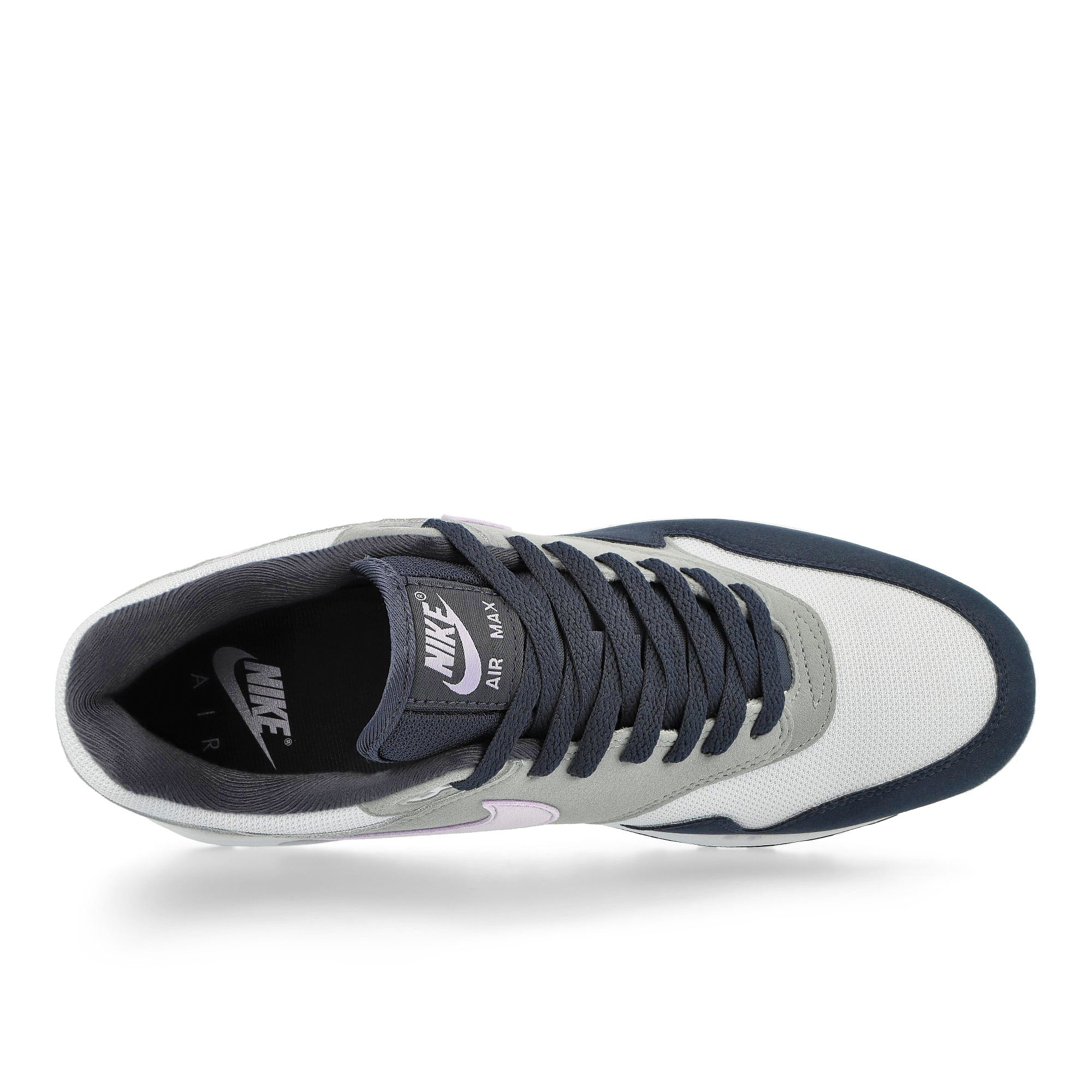 Nike Air Max 1 Football Grey / Lilac Bloom - Thunder Blue Low Top Sneakers Detailfoto | Overkill
