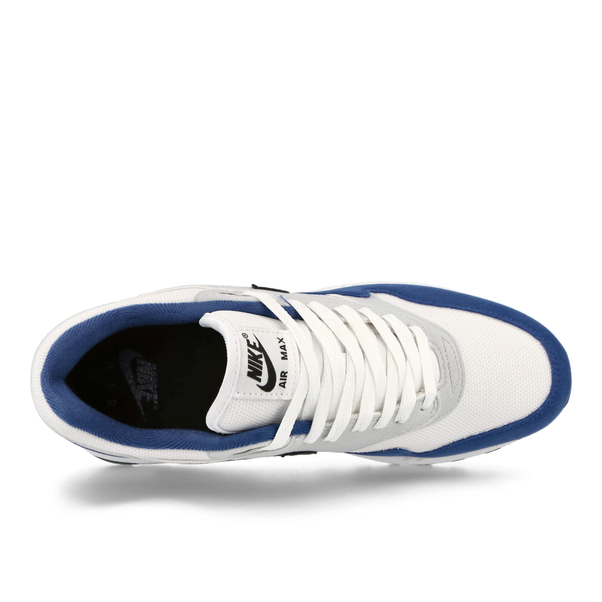Nike Air Max 1 White / Black - Deep Royal Blue Low Top Sneakers Detailfoto | Overkill