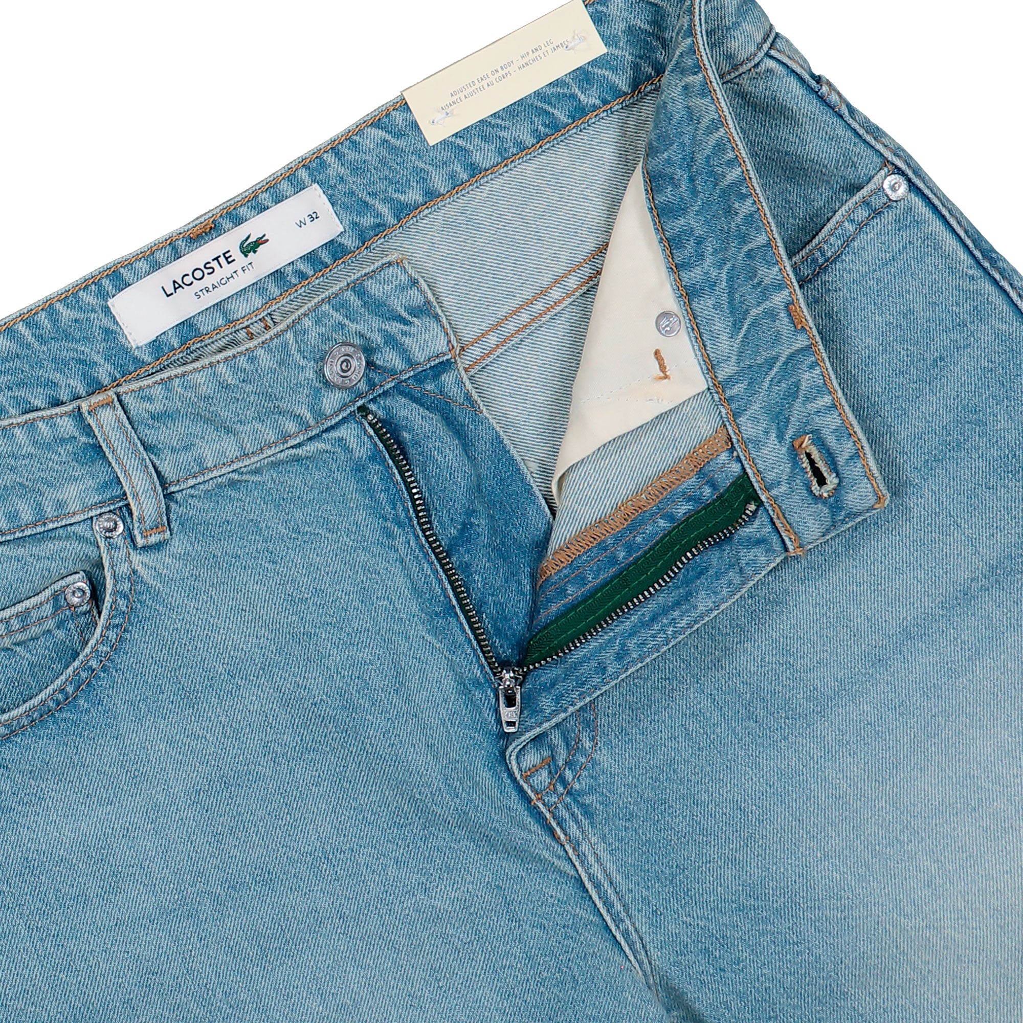 Lacoste Straight Leg Cotton Denim Bermuda Shorts Washed Bleach Shorts FH9932-00 MKU Detail View 1 | Overkill