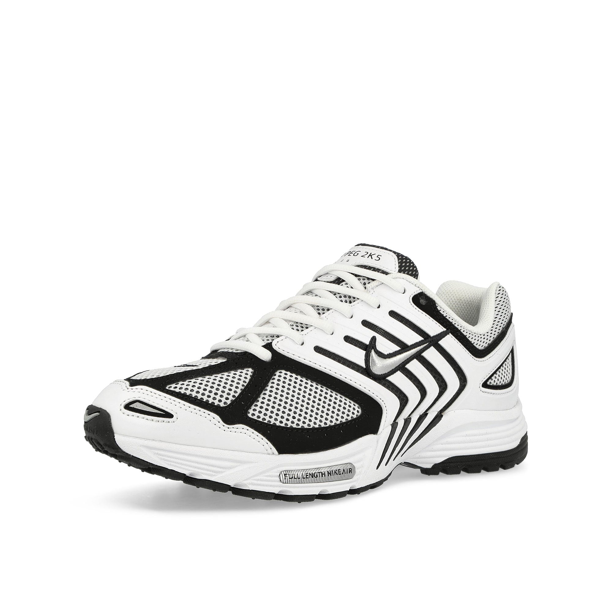 Nike Air Pegasus 2005 White / Metallic Silver - Black Low Top Sneakers Close Up | Overkill