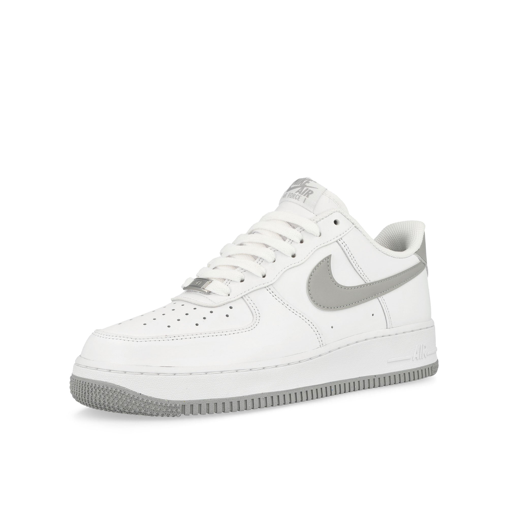 Nike Air Force 1 '07 White / Light Smoke Grey - White Low Top Sneakers Close Up | Overkill