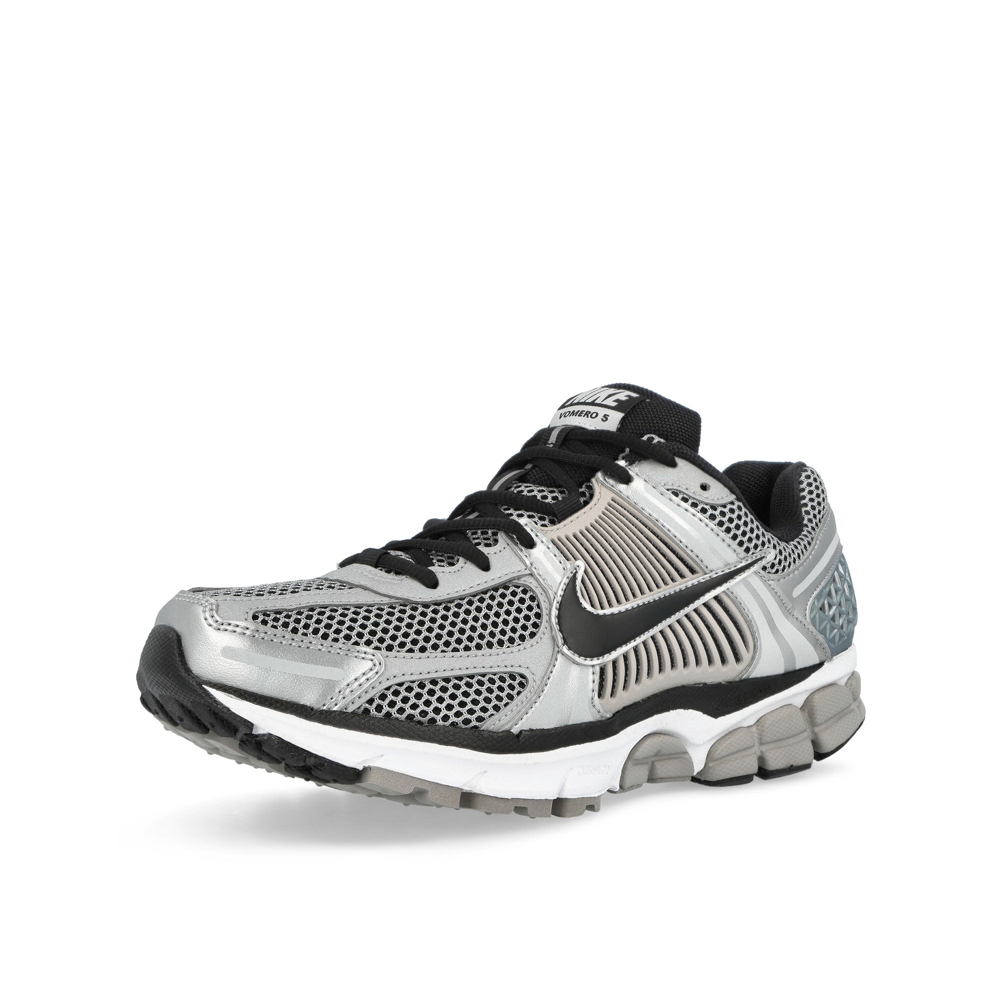 Nike Zoom Vomero 5 Metallic Silver / Black - College Grey Low Top Sneakers FJ4151 007 Close-up | Overkill