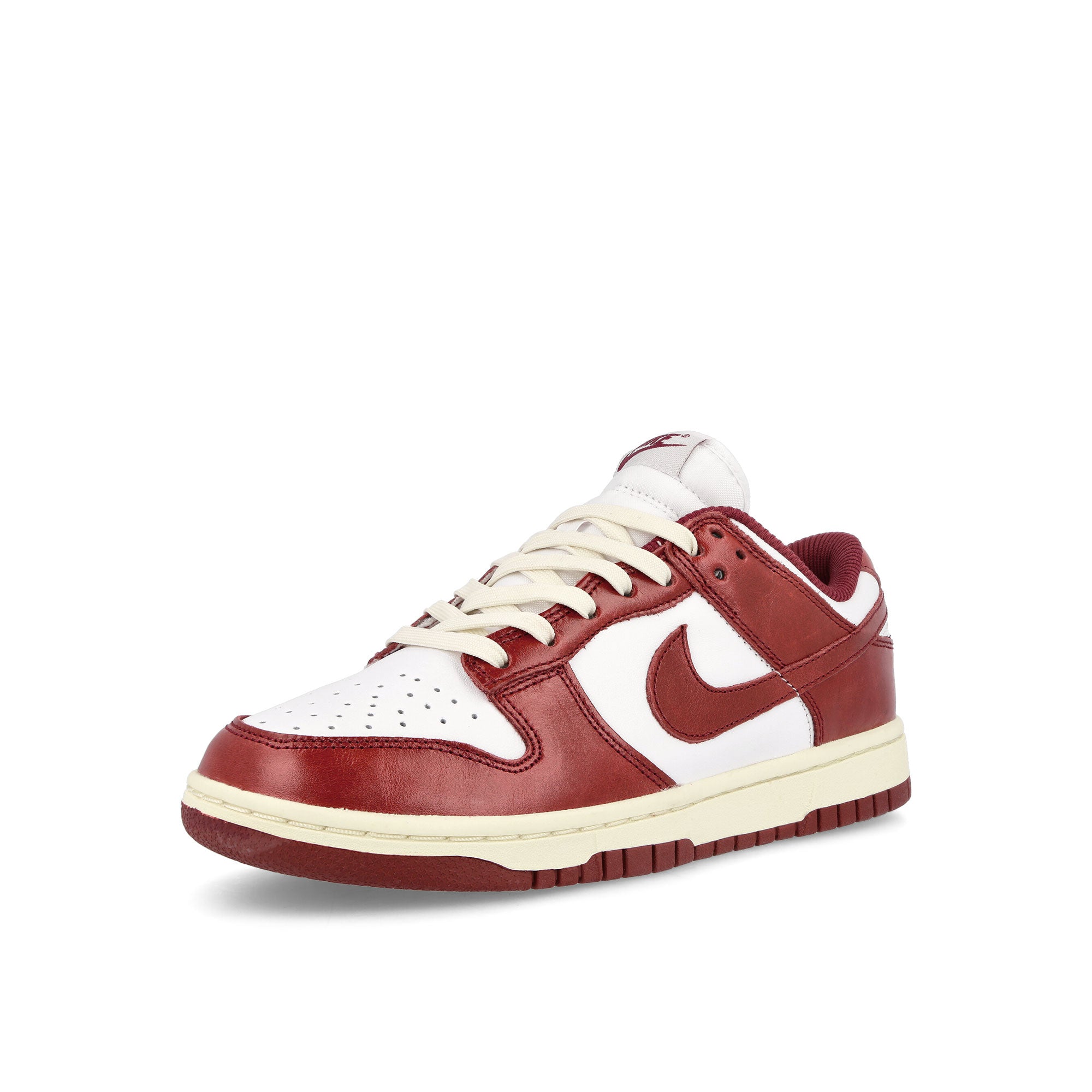 Nike W Dunk Low Premium White / Team Red / Coconut Milk Low Top Sneakers Close Up | Overkill