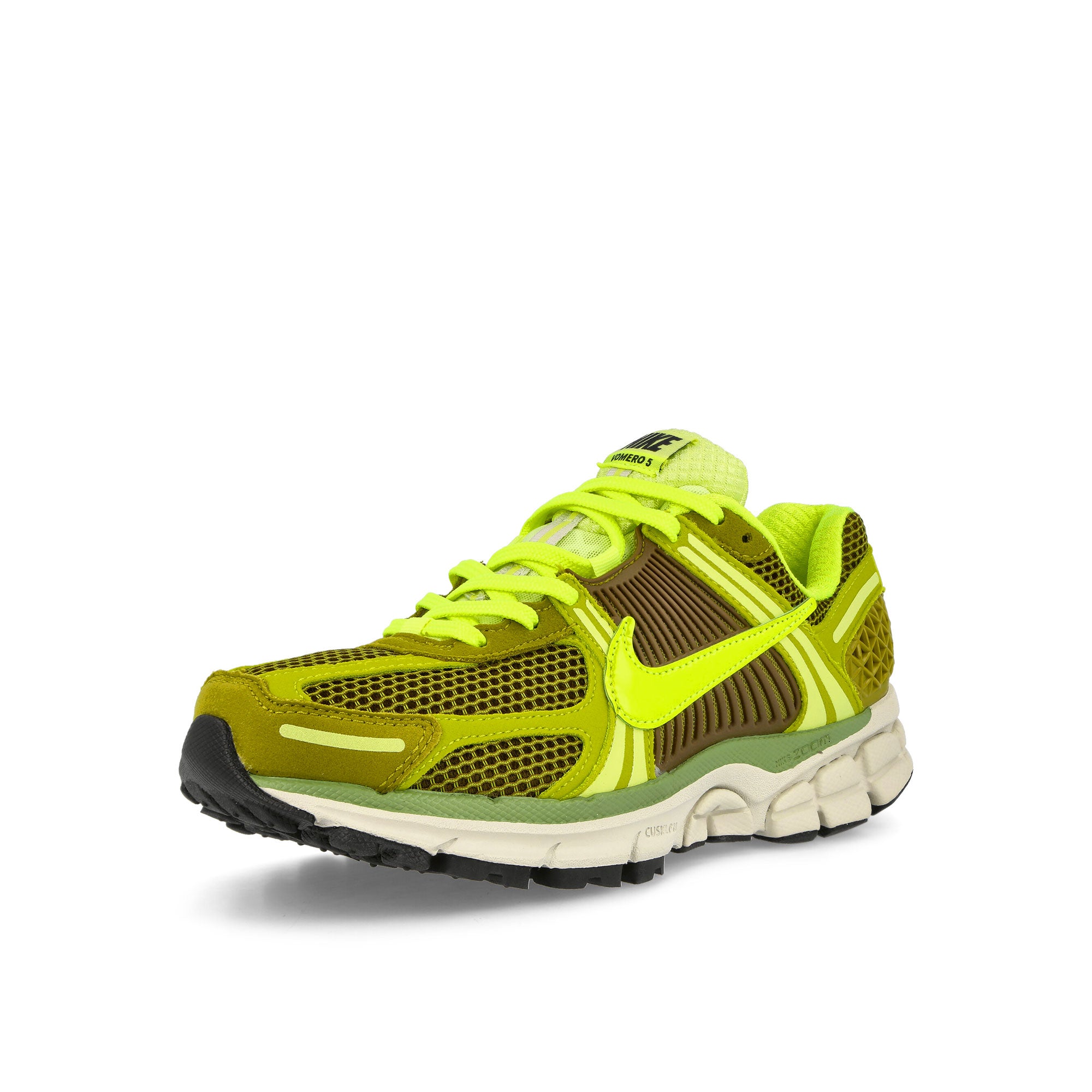 Nike Wmns Zoom Vomero 5 Olive Flak-Volt-Moss-LT Lemon Twist Low Top Sneakers Close Up | Overkill