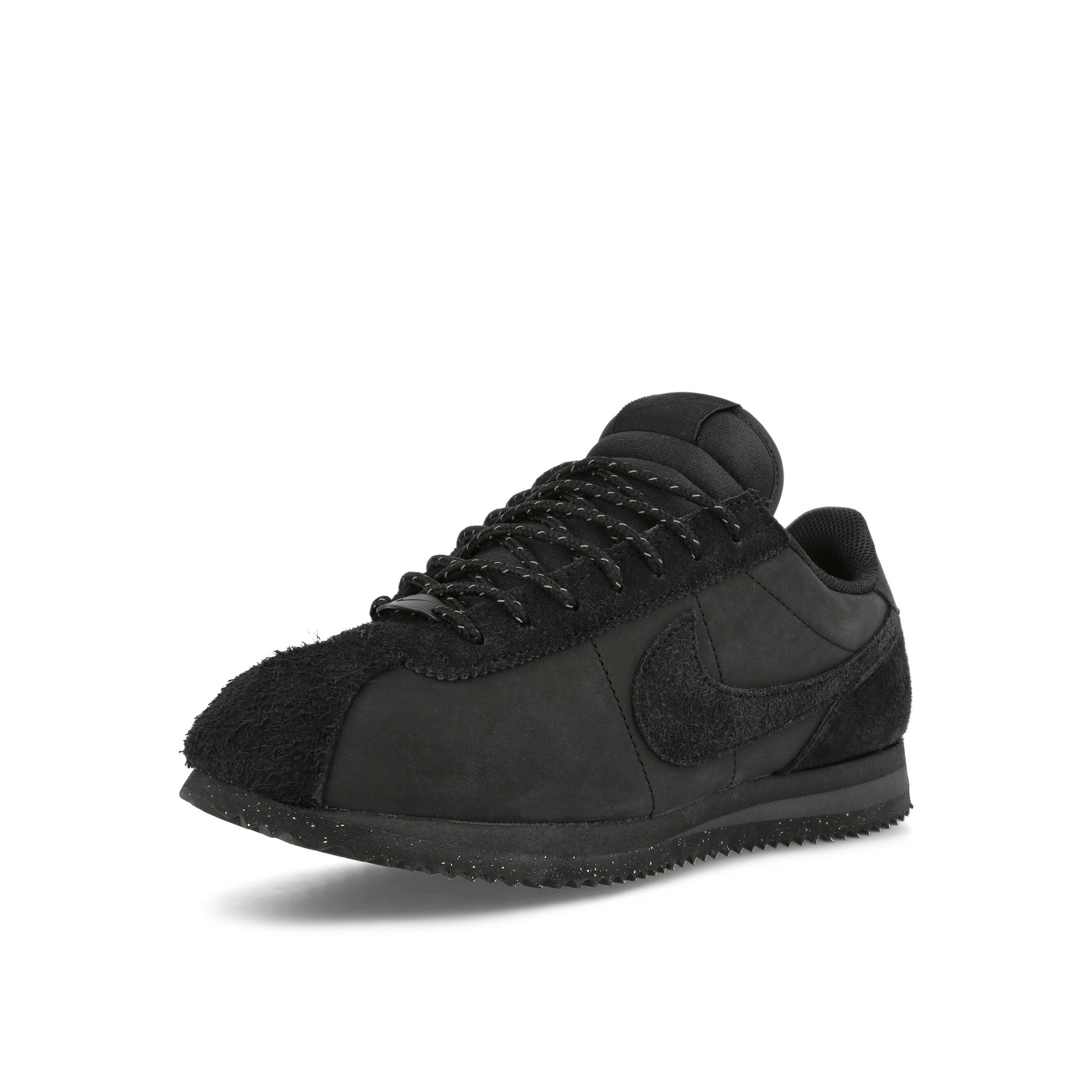 Nike W Cortez Premium Black-Black - Black Sneakers Close Up | Overkill