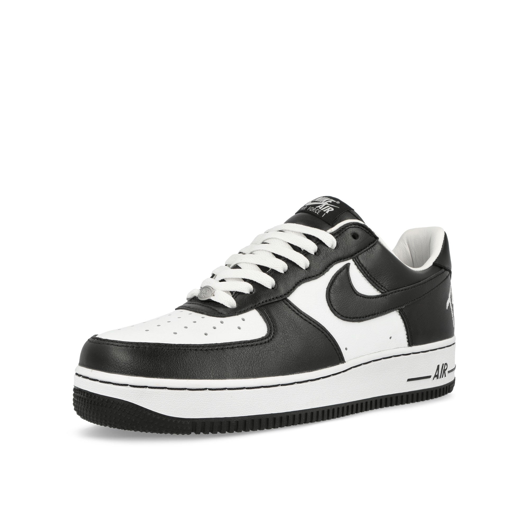 Nike Terror Squad x Nike Air Force 1 Low QS White / Black Sneakers Close Up | Overkill