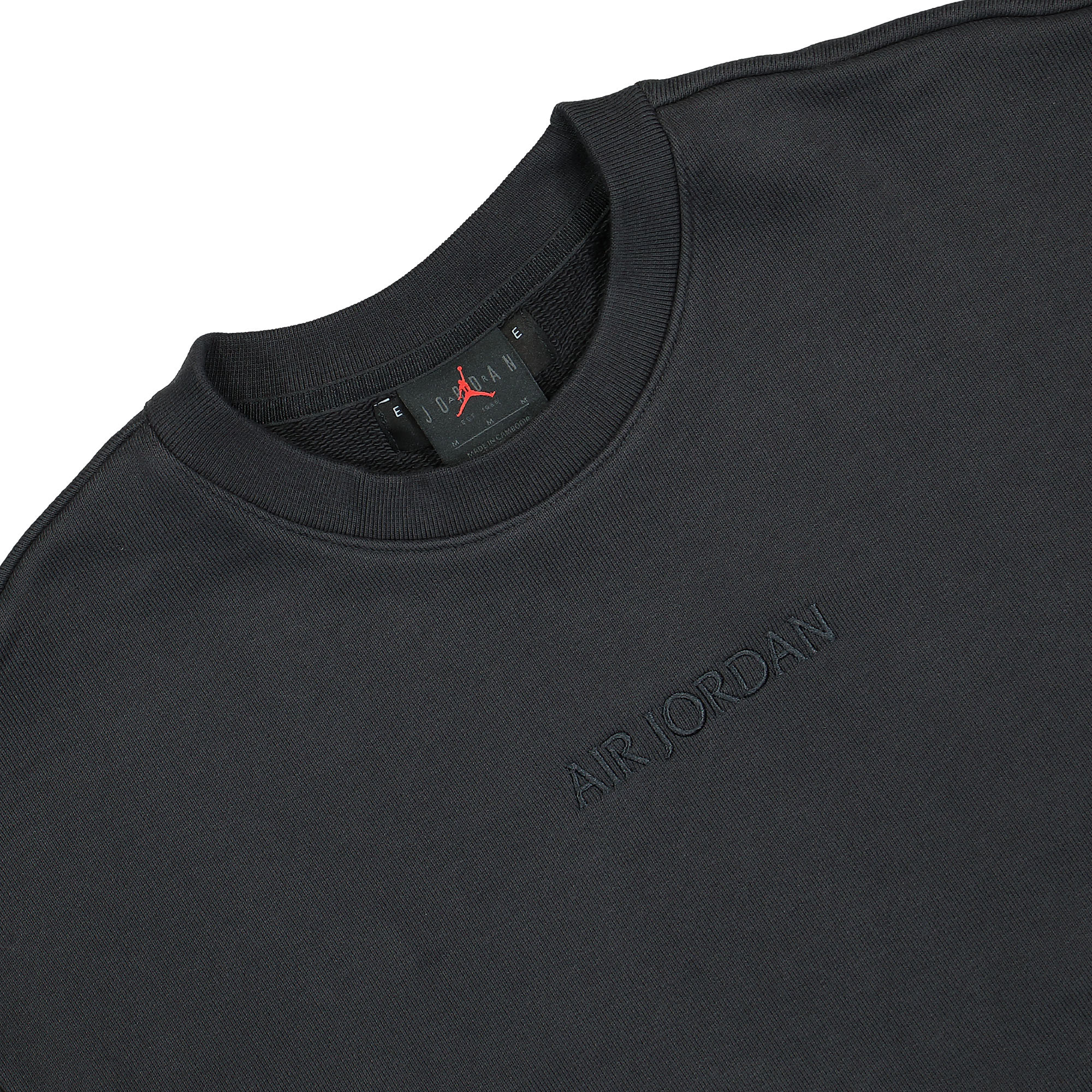 Jordan Air Jordan Wordmark Fleece Crew Off Noir Sweatshirts Close-up | Overkill
