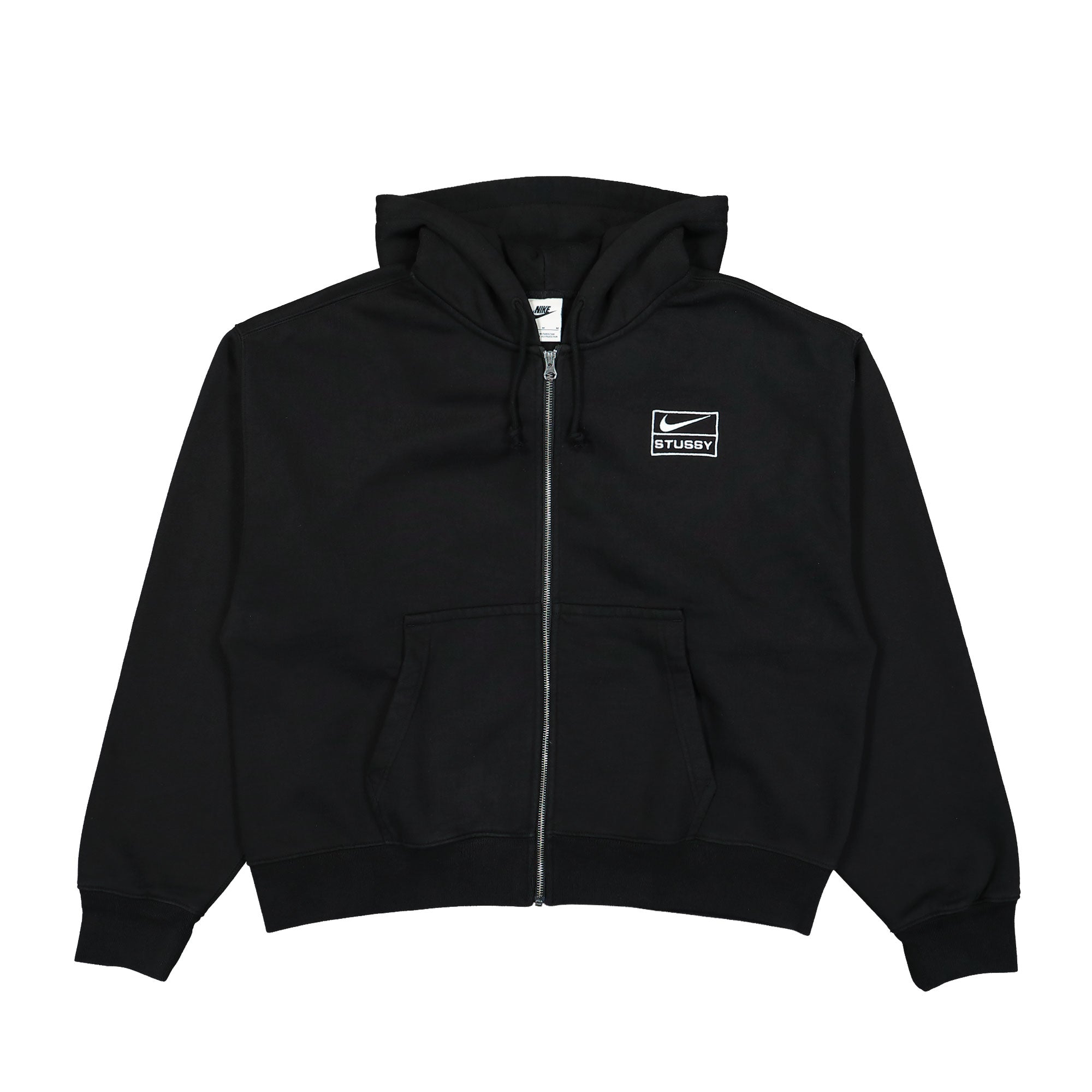 Nike Stussy x Nike Full-Zip Fleece Hoodie Black / White Hoodies FJ9175 010 | Overkill