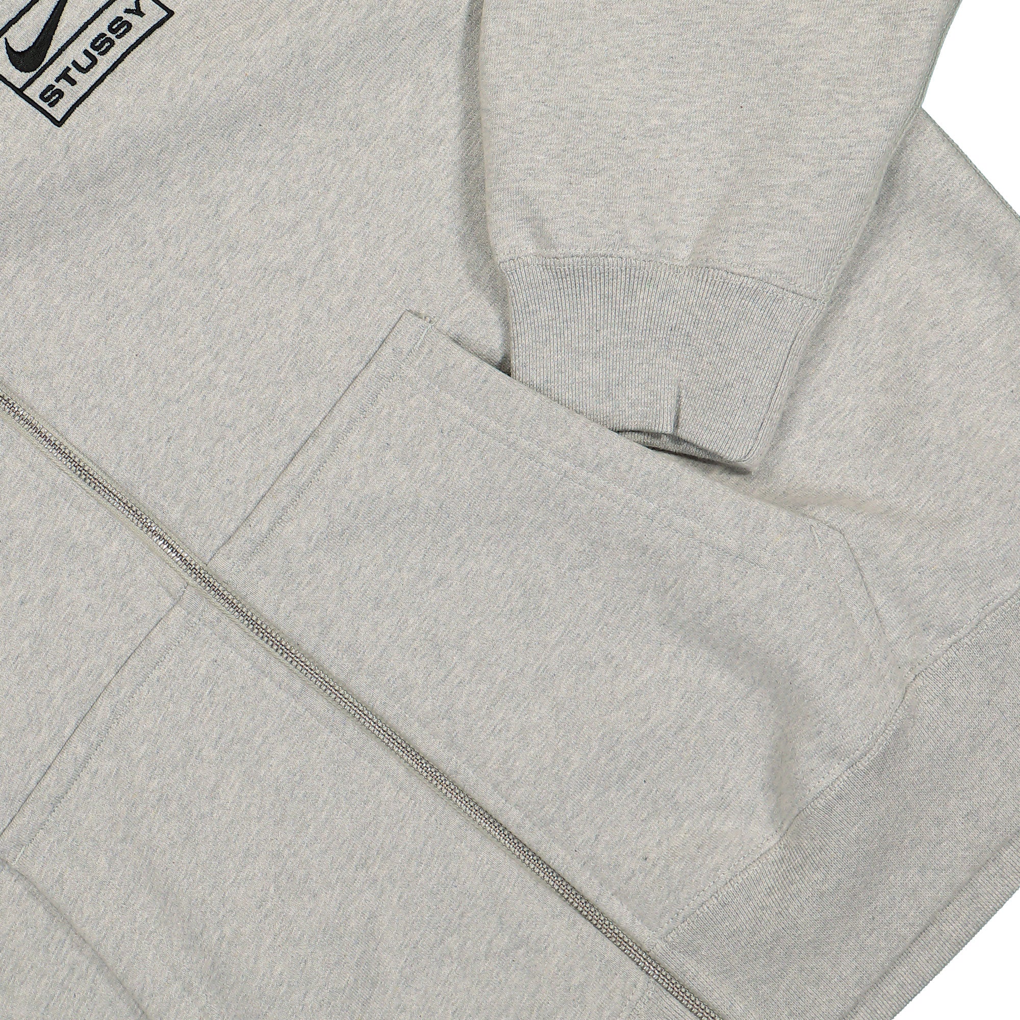 Nike Stussy x Nike Full-Zip Fleece Hoodie Grey Heather / Black Hoodies Detailfoto | Overkill
