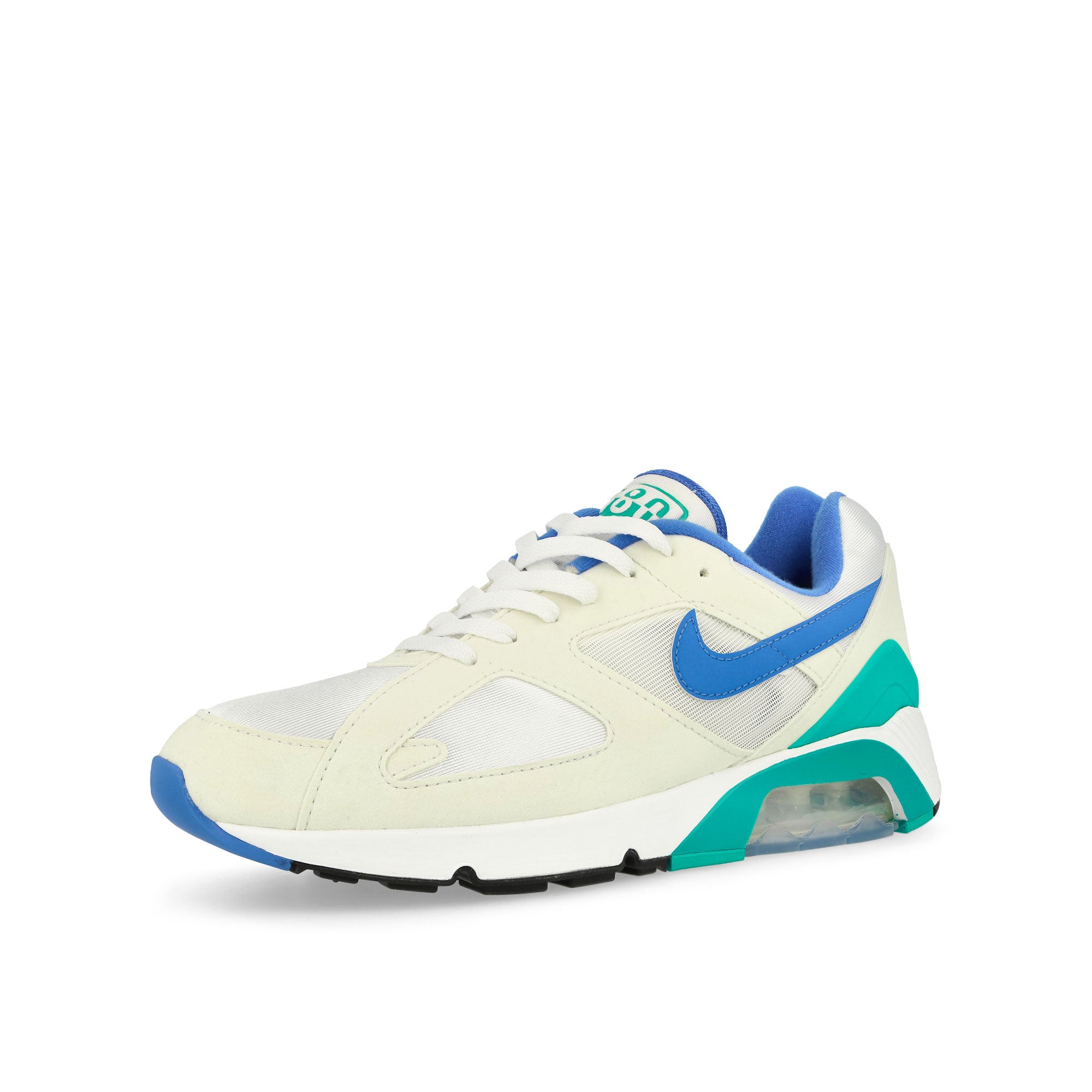 Nike Air 180 White / Medium Blue - Clear Jade II - Black Low Top Sneakers Close Up | Overkill