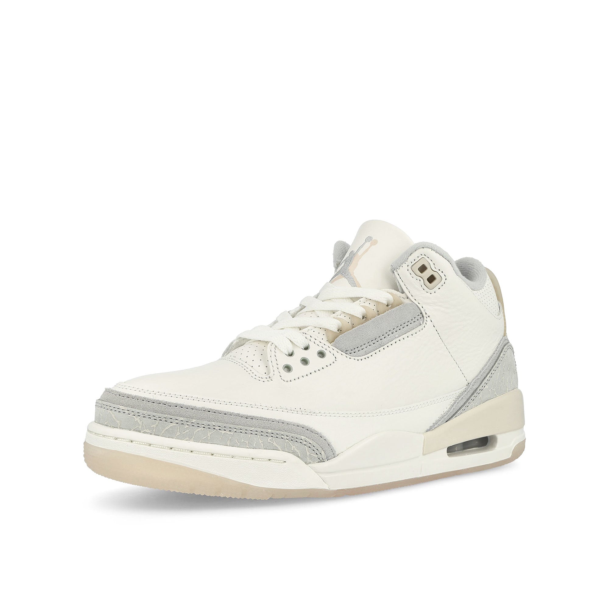 Jordan Air Jordan 3 Retro Ivory / Grey Mist - Cream Mid Top Sneakers Close Up | Overkill