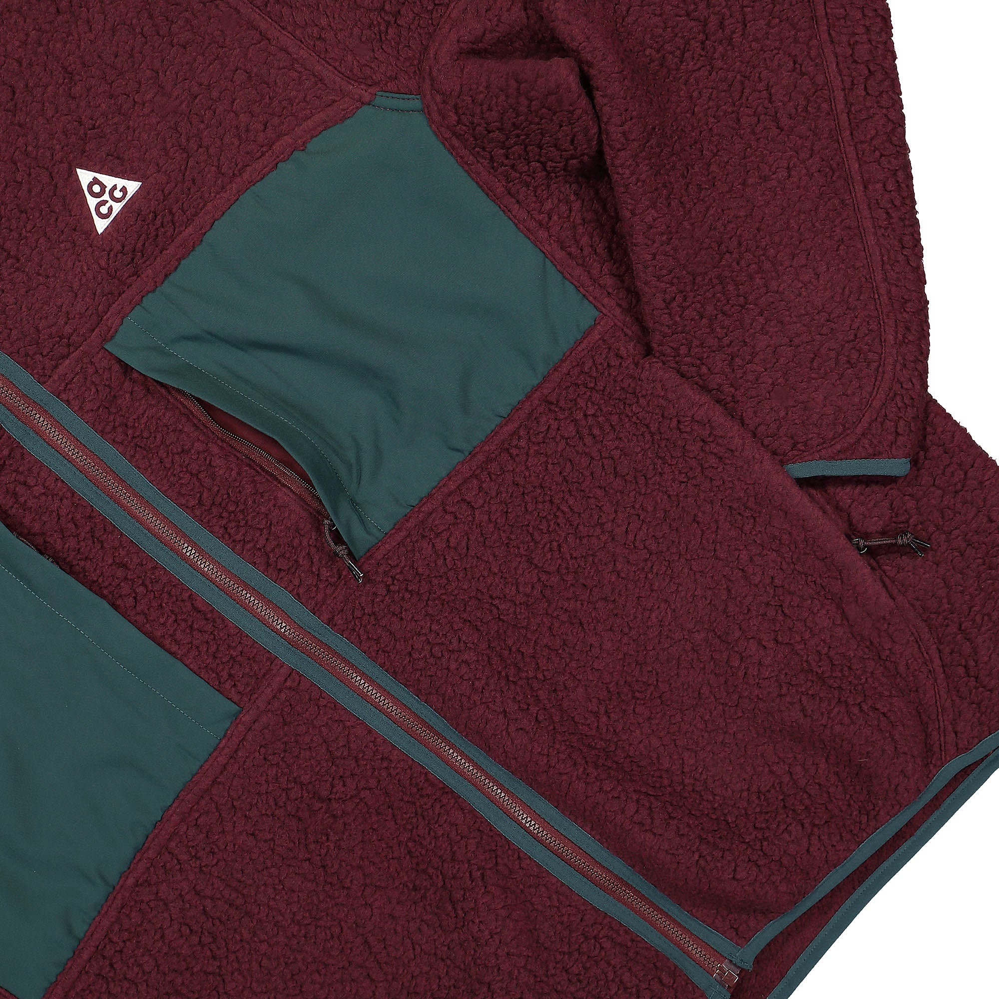 Nike ACG Arctic Wolf Polartec Full-Zip Fleece Jacket Night Maroon / Deep Jungle / Summit White Fleece Jackets Detailfoto | Overkill