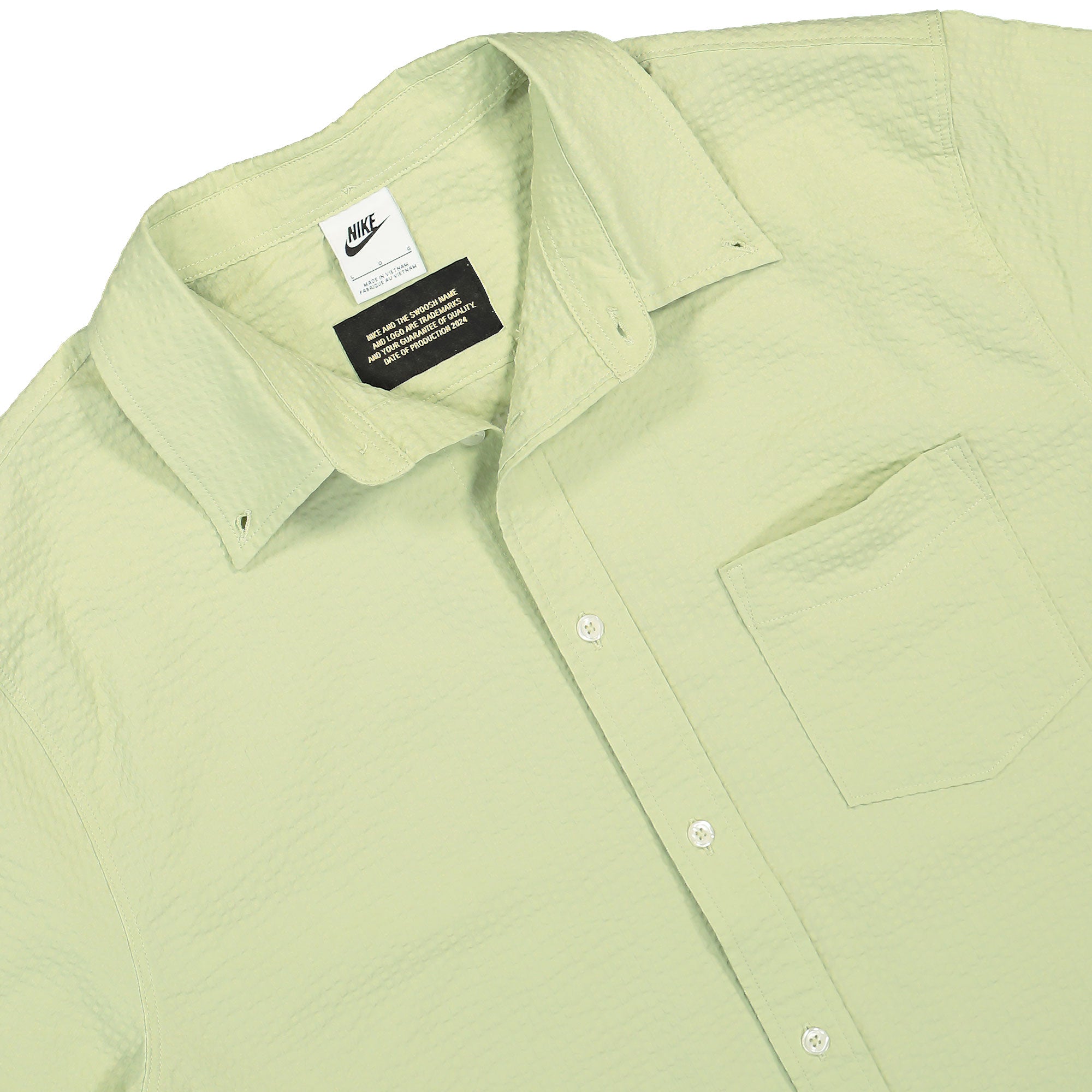 Nike Life Seersucker Shirt Olive Aura / Olive Aura Shirts Close-up | Overkill