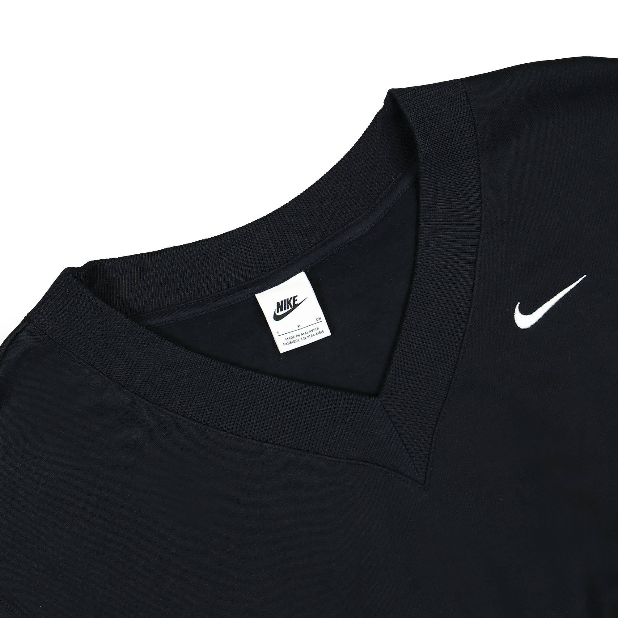 Nike W NSW Phoenix Fleece Crop Vneck Black / Sail Sweatshirts Close-up | Overkill