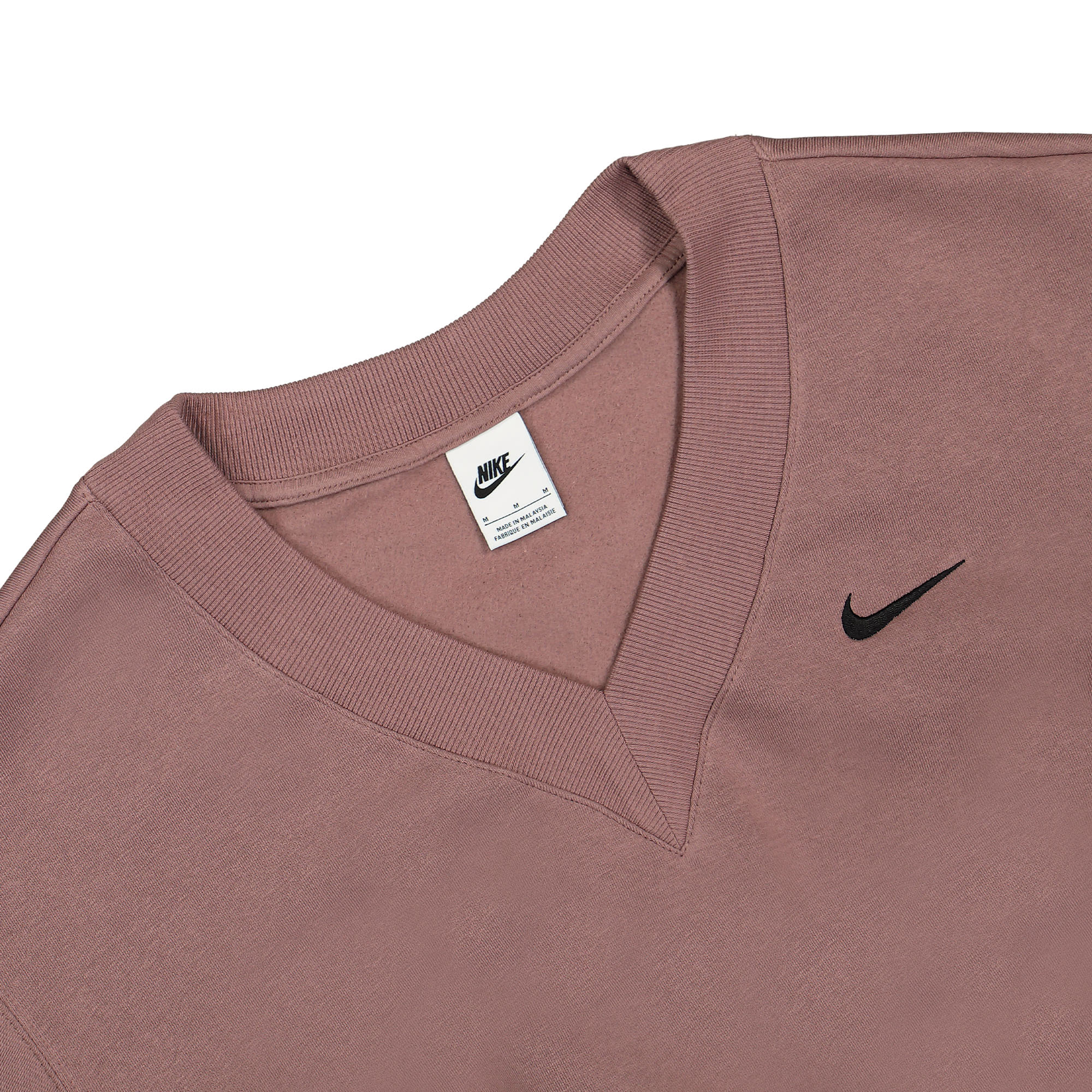 Nike W NSW Phoenix Fleece Crop Vneck Smokey Mauve / Black Sweatshirts Close-up | Overkill