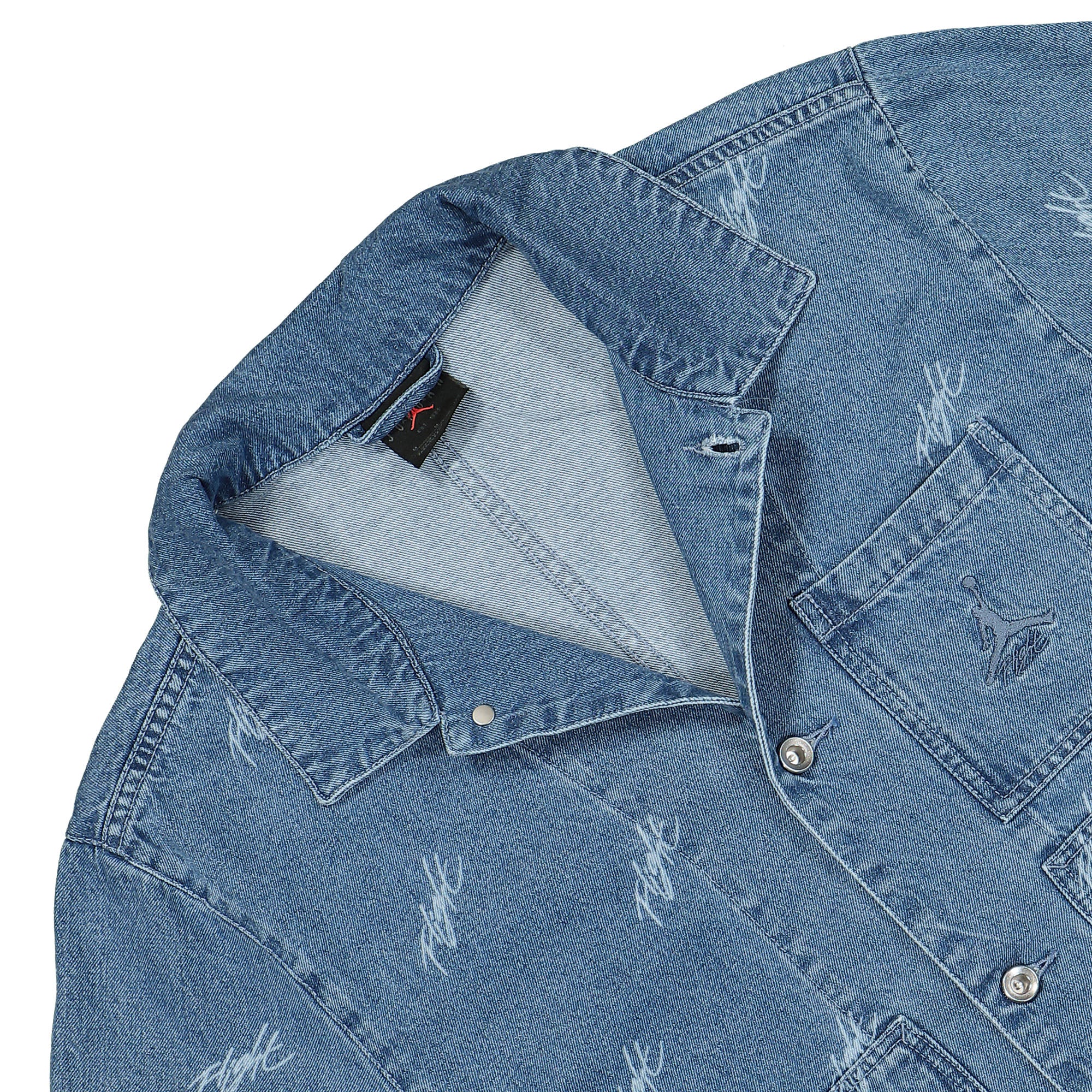 Jordan Flight Heritage Denim Jacket Blue Grey Jackets Close-up | Overkill