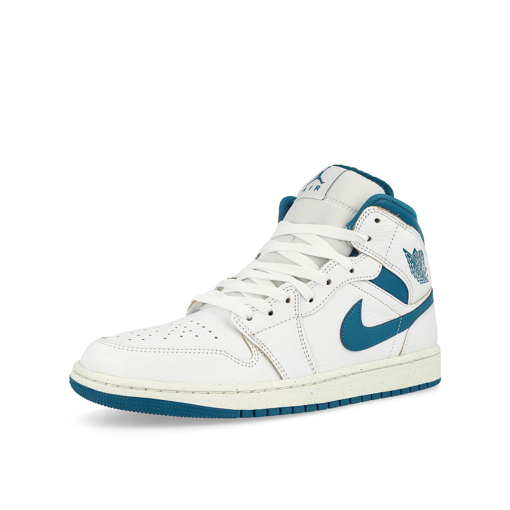 Jordan Air Jordan 1 Mid SE White / Industrial Blue-Sail Mid Top Sneakers Close Up | Overkill