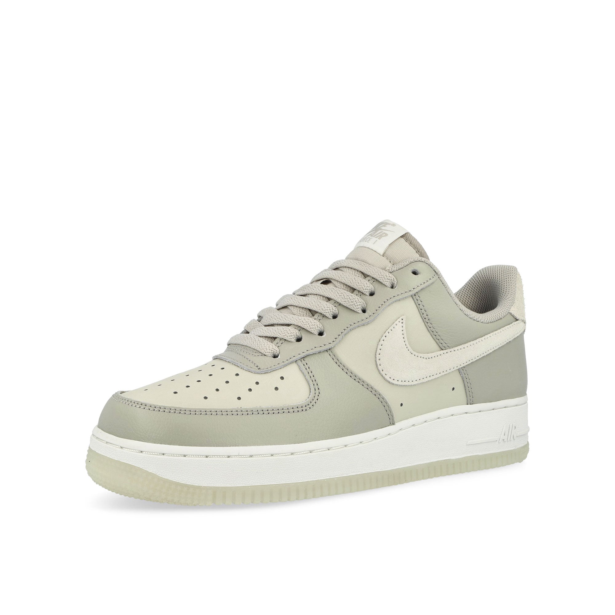 Nike Air Force 1 '07 LV8 Light Bone / Summit White - Light Iron Ore Low Top Sneakers Close Up | Overkill