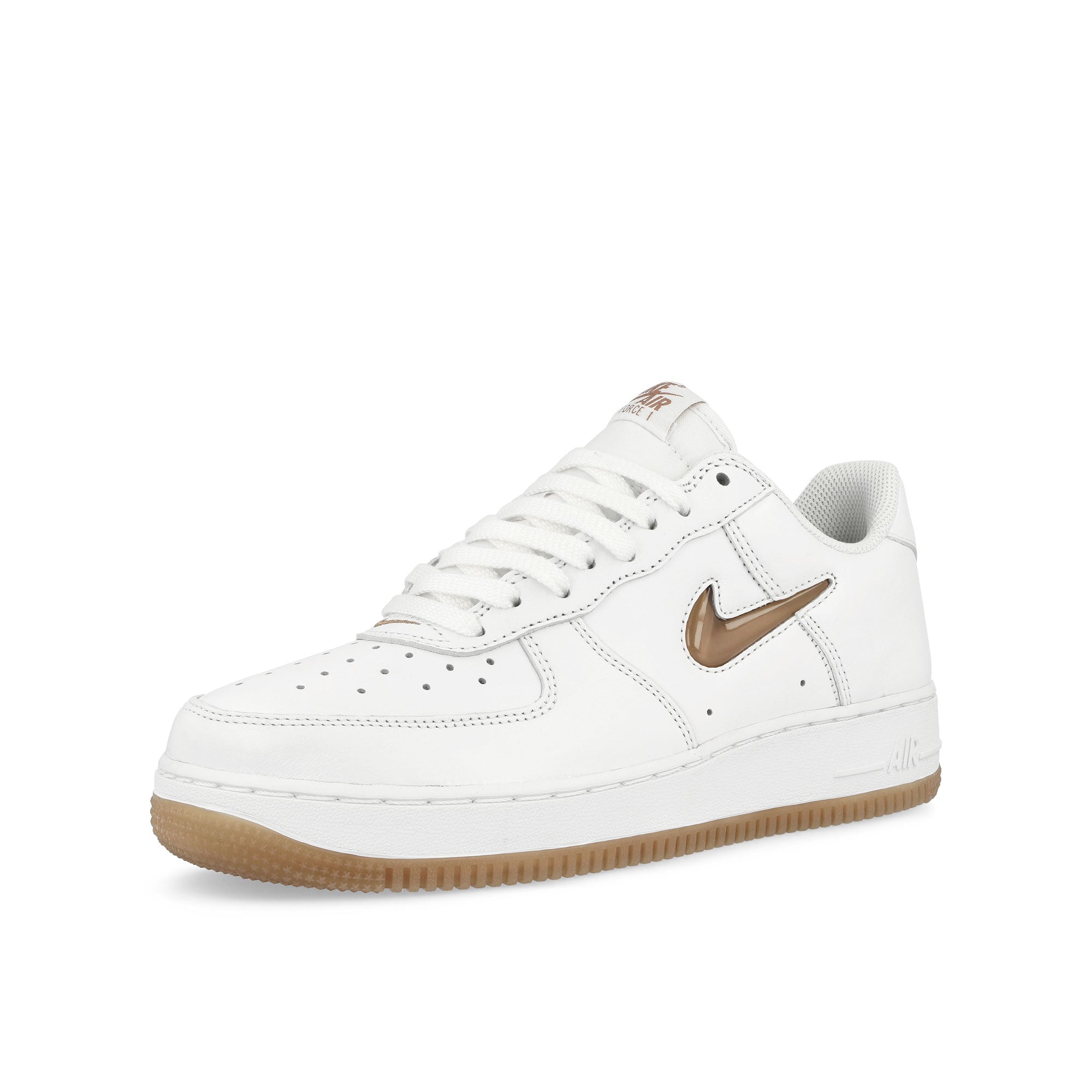 Nike Air Force 1 Low Retro White / Gum Med Brown Low Top Sneakers Close Up | Overkill