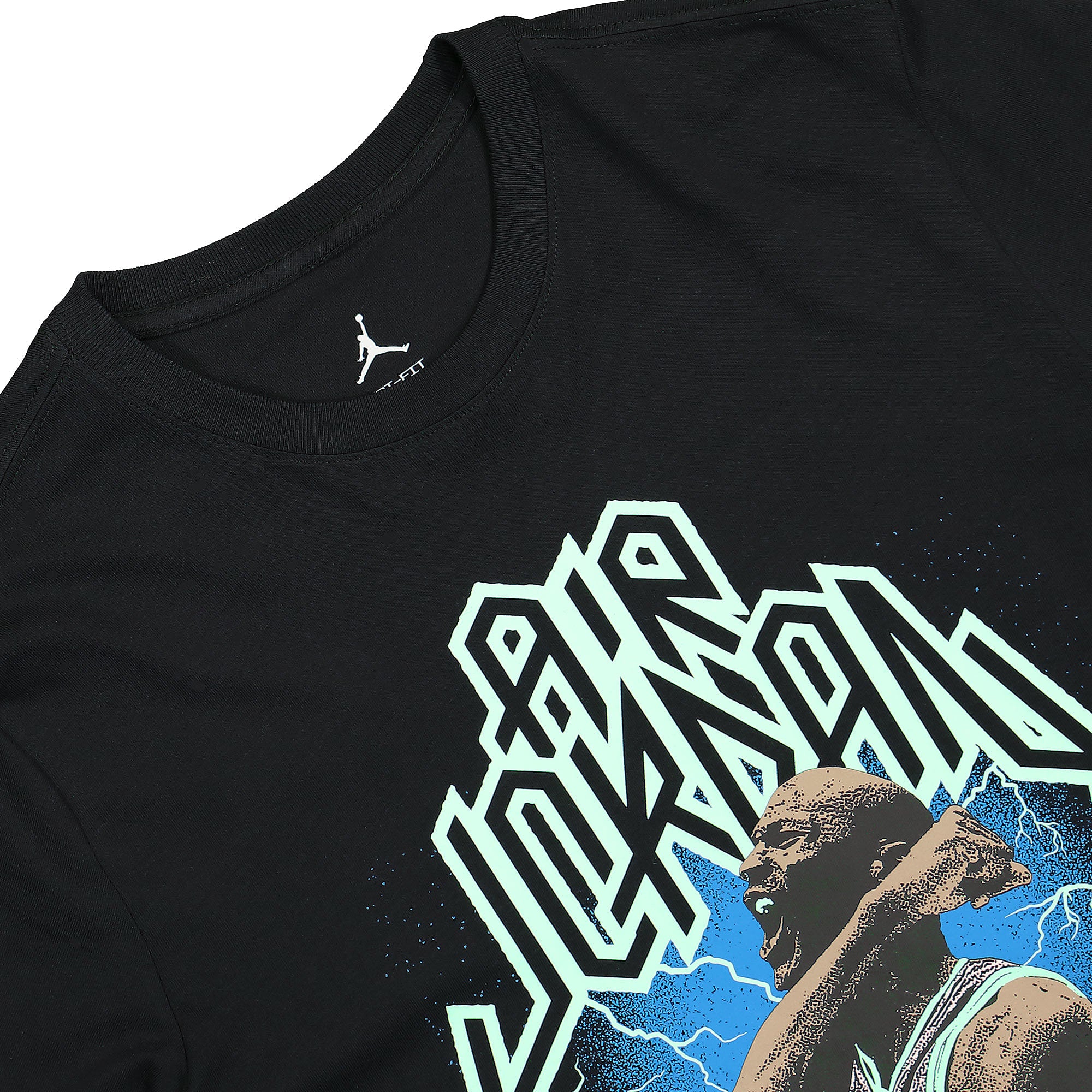 Jordan Sport Dri-Fit Graphic T-Shirt Black / Mint Foam T-Shirts Close-up | Overkill