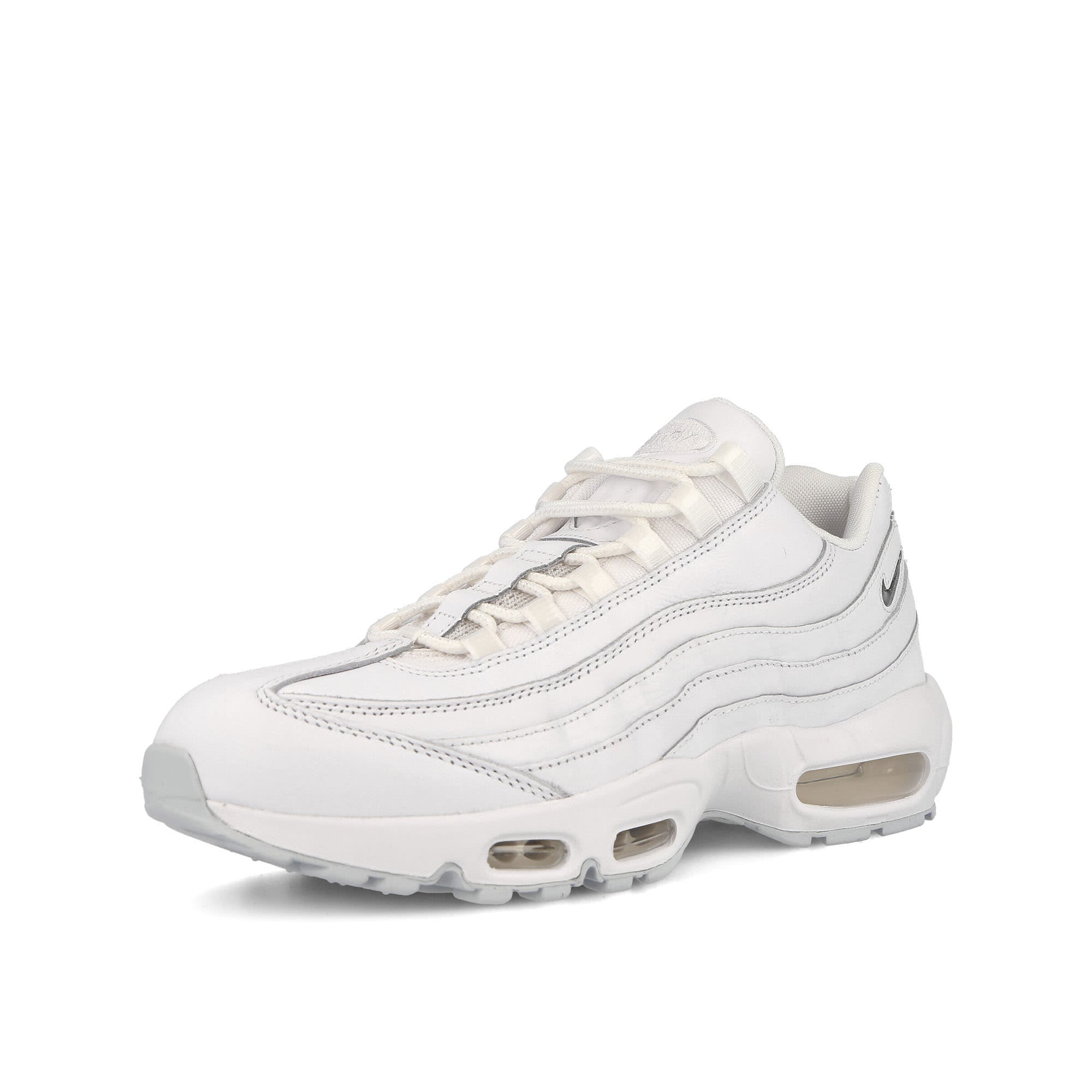 Nike Air Max 95 White-Metallic Silver-Summit White-Sail Low Top Sneakers Close Up | Overkill