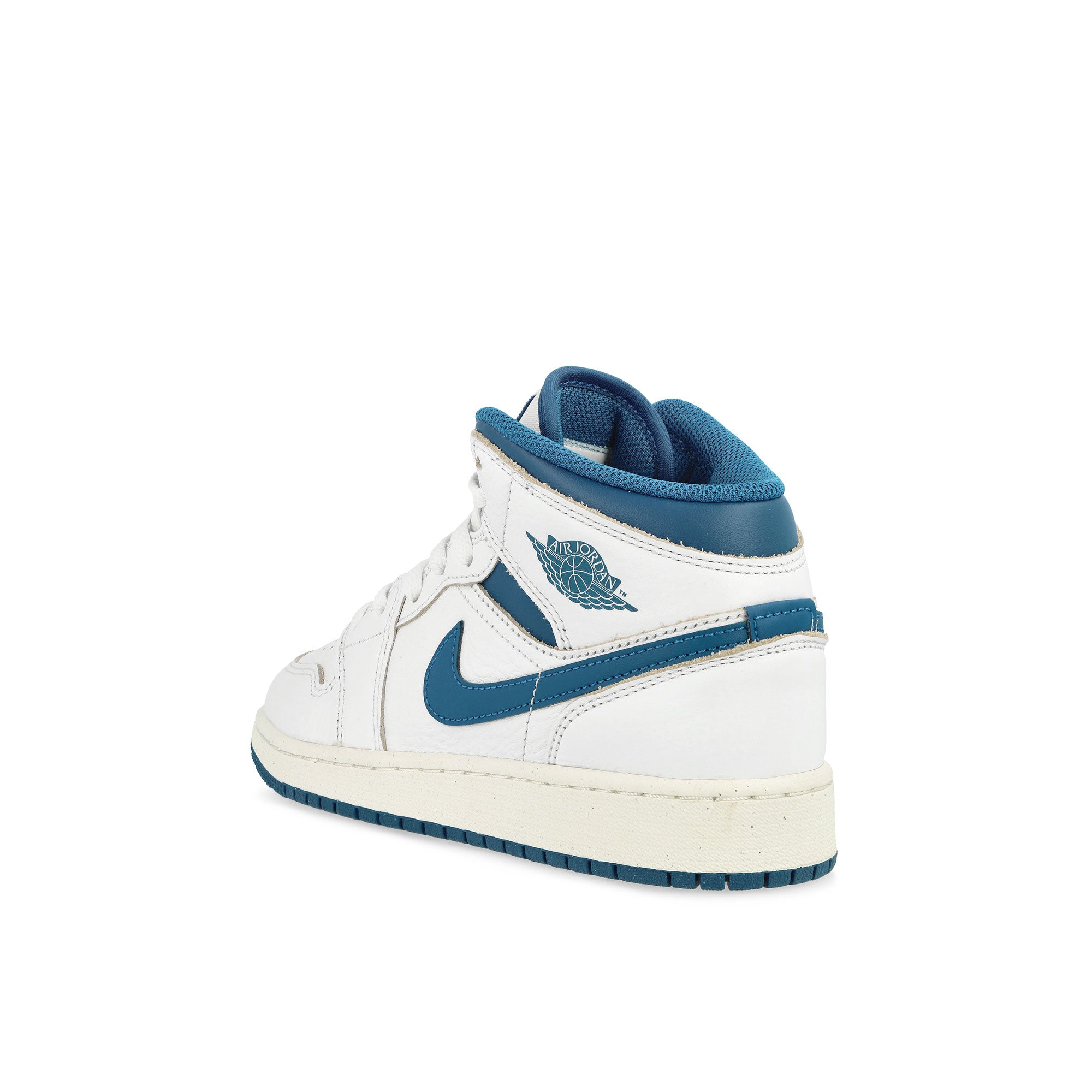 Jordan Air Jordan 1 Mid SE GS White / Industrial Blue - Sail Mid Top Sneakers Material | Overkill