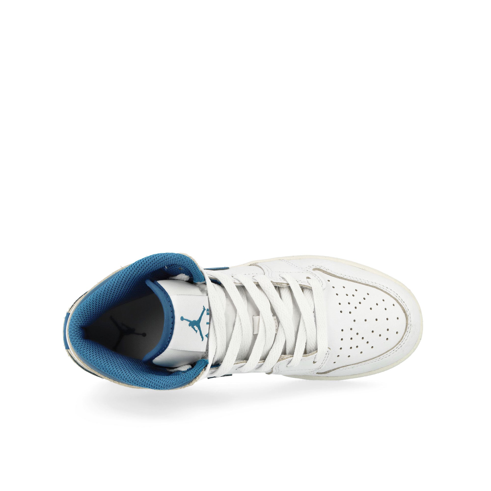 Jordan Air Jordan 1 Mid SE GS White / Industrial Blue - Sail Mid Top Sneakers Detailfoto | Overkill