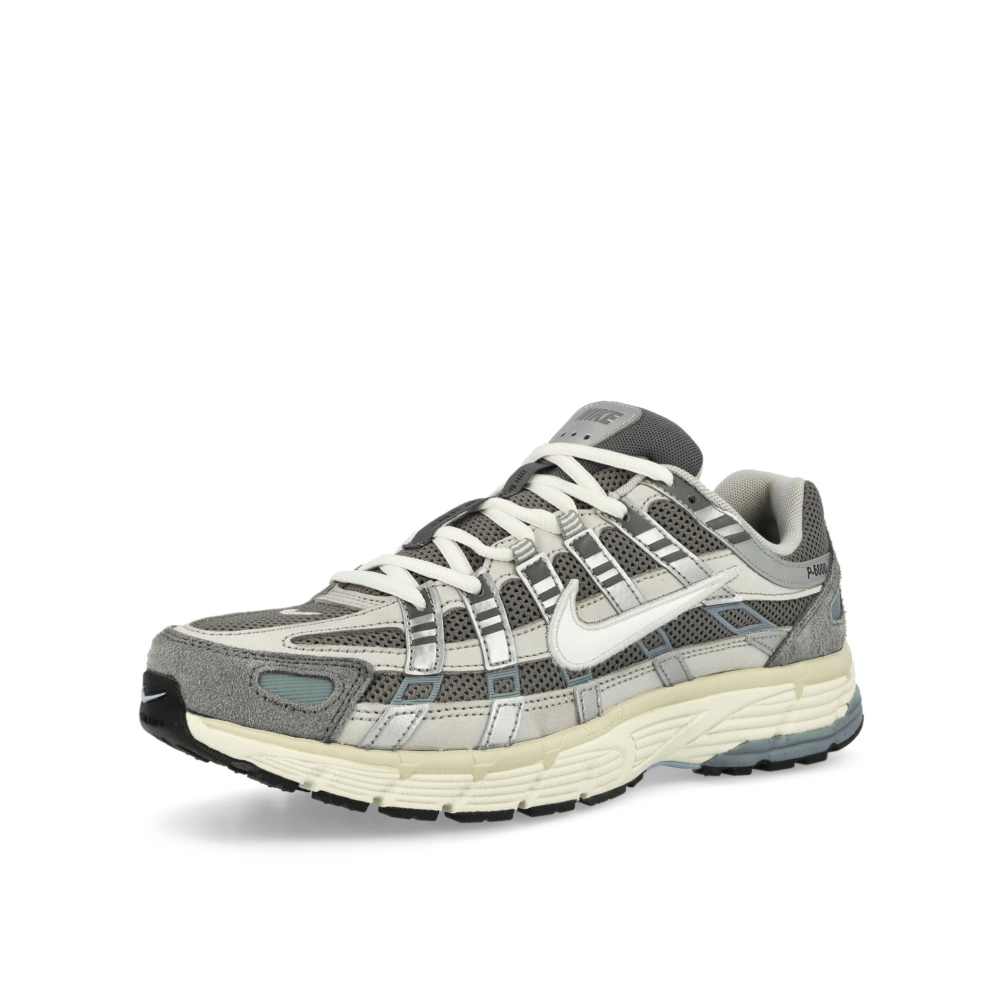 Nike P-6000 Flat Pewter / White - Light Iron Ore Low Top Sneakers Close Up | Overkill