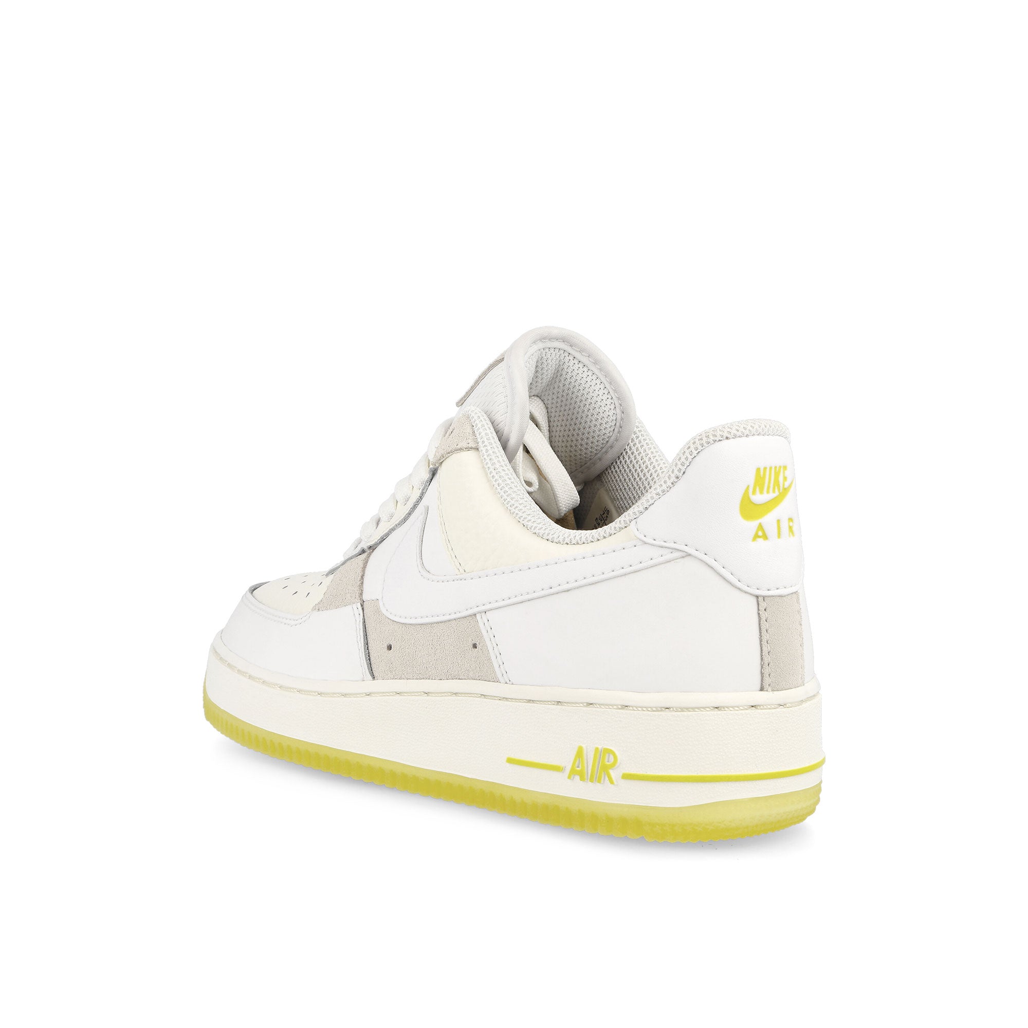 Nike Wmns Air Force 1 07 Low Summit White-White - Opti Yellow - Sail Low Top Sneakers Close Up | Overkill