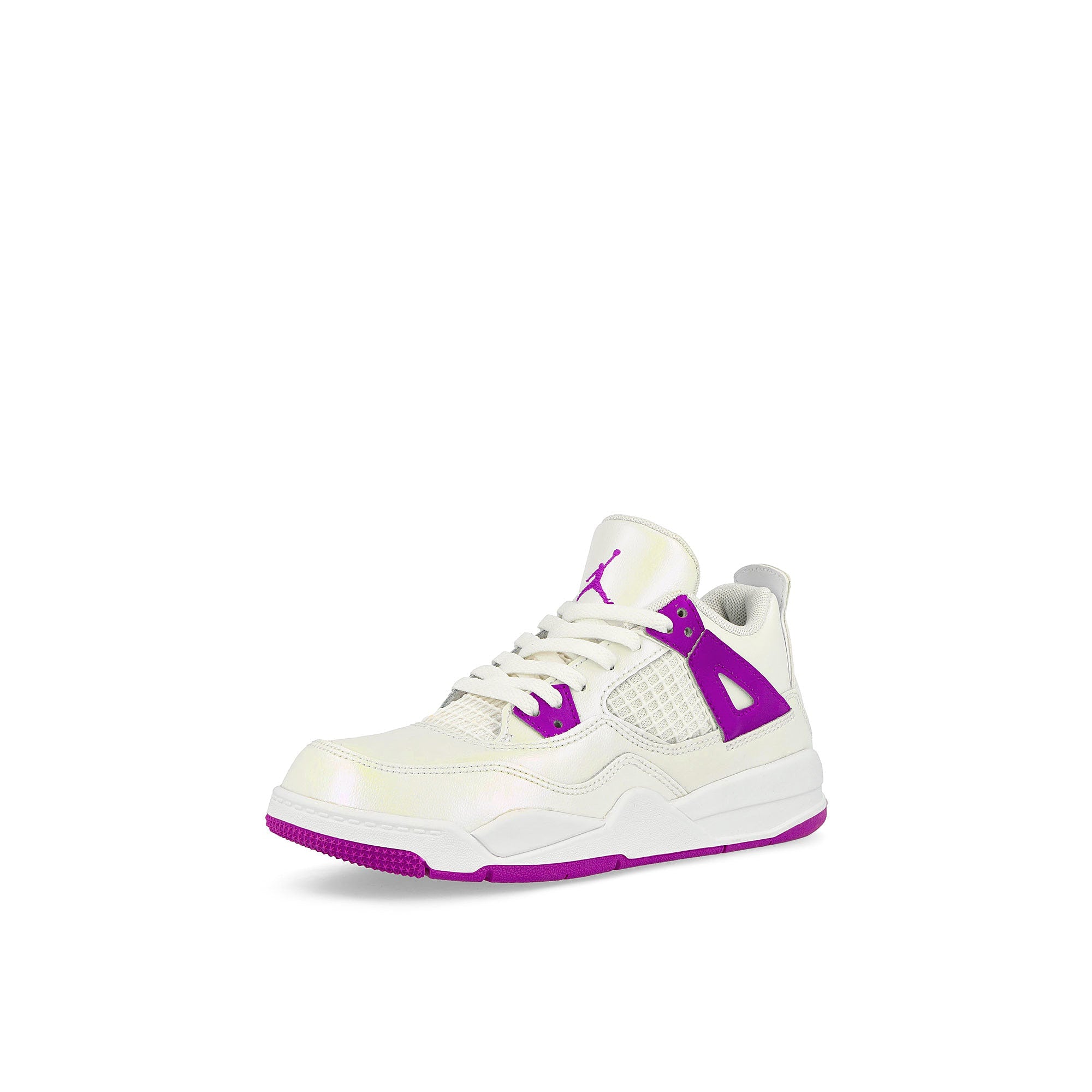 Jordan Jordan 4 Retro PS White / Hyper Violet Mid Top Sneakers Close Up | Overkill