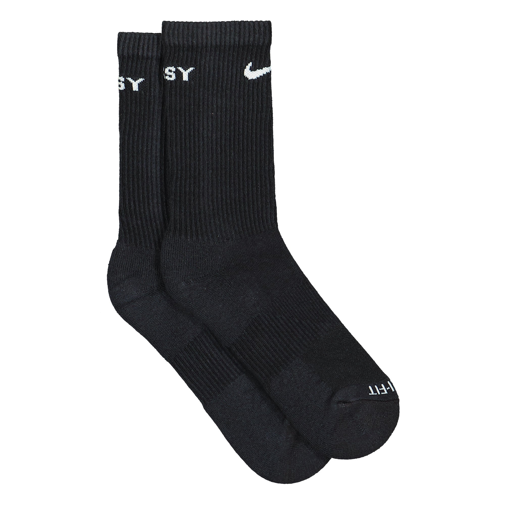 Nike Stussy x Nike Everyday Plus Crew 3 Pairs Socks Black / White Socks Material | Overkill